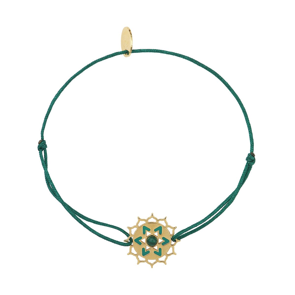 Bracelet cordon chakras "i love" malachite vert, CAROLINE NAJMAN