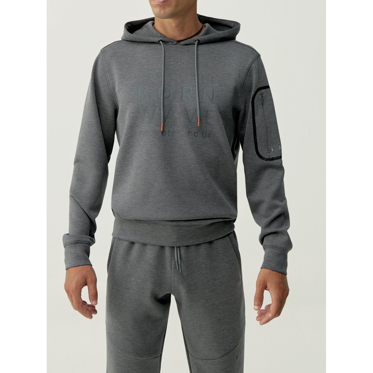 Sweat de sport à capuche Performance WAIKATO gris clair, BORN