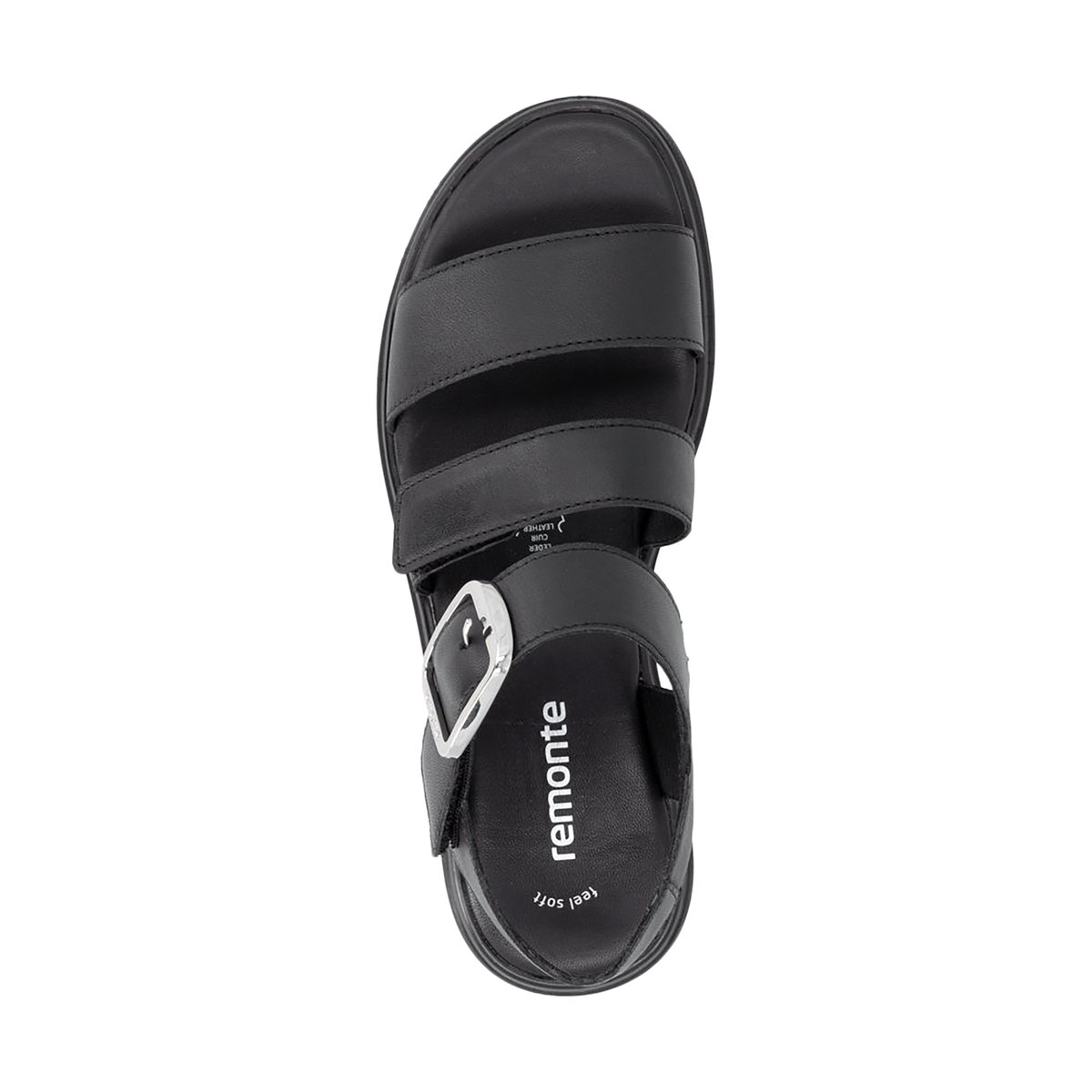 Sandale Cuir Compensé Lugano noir, REMONTE