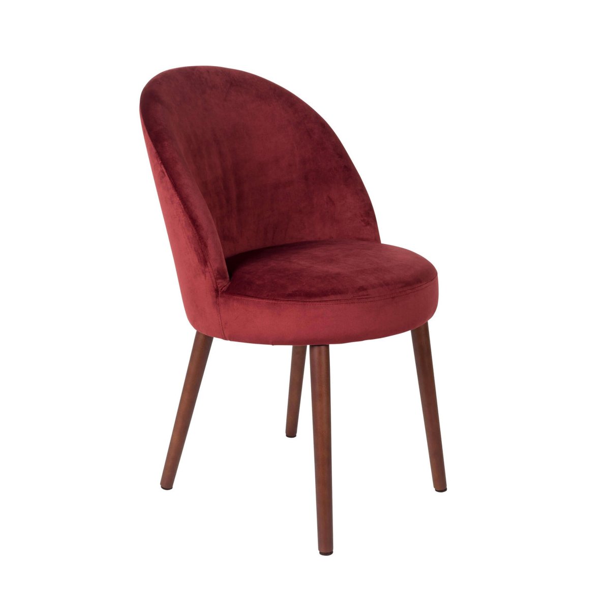 Chaise de salle à manger en velours - BARBARA rouge, DUTCHBONE