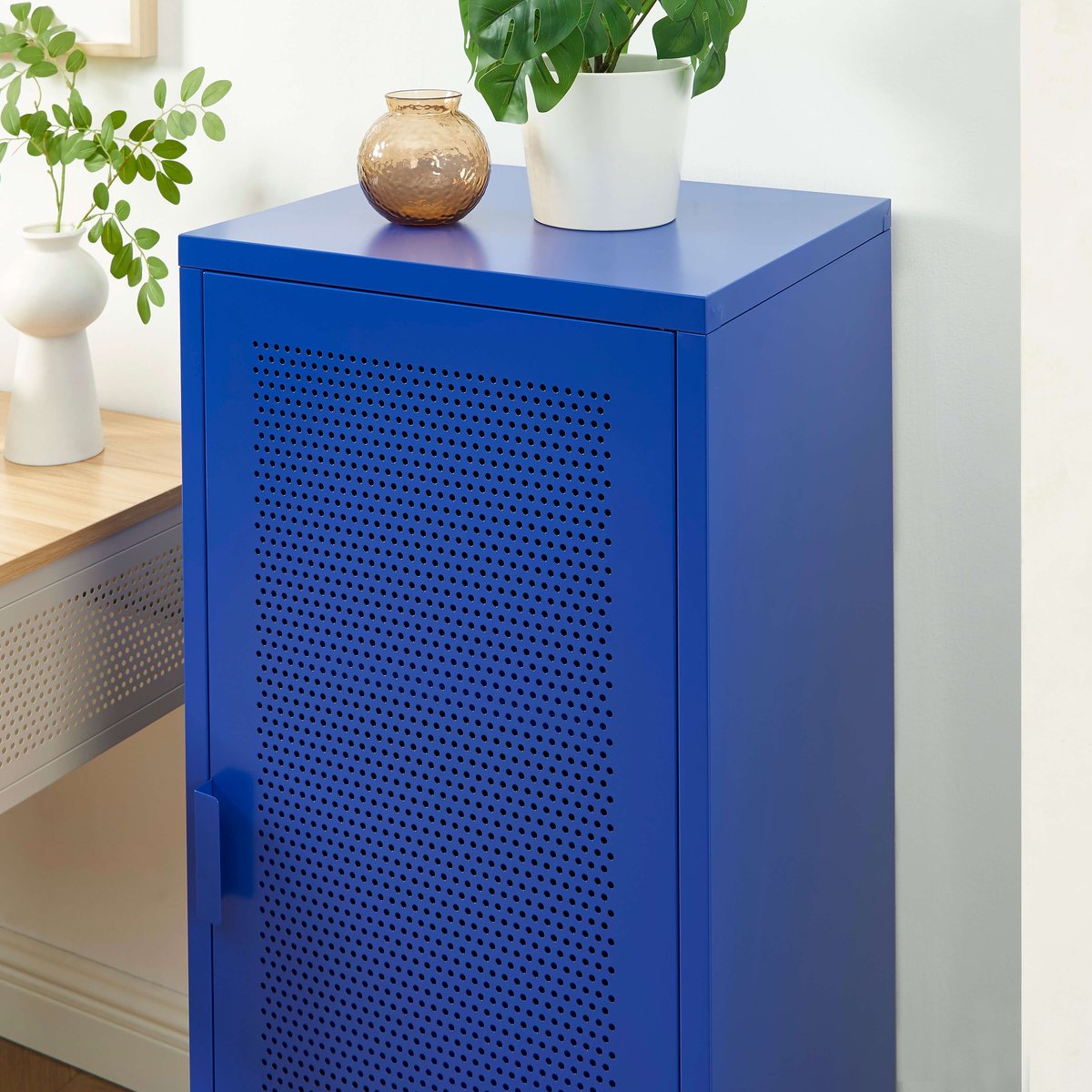 Caisson de bureau en acier bleu électrique, PANTONE