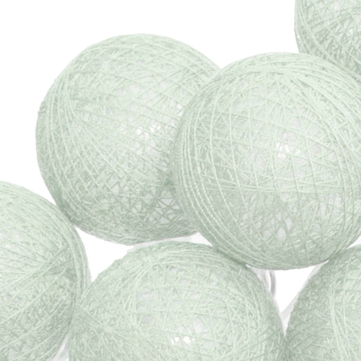 Guirlande LED 10 boules vert cèdre, ATMOSPHERA