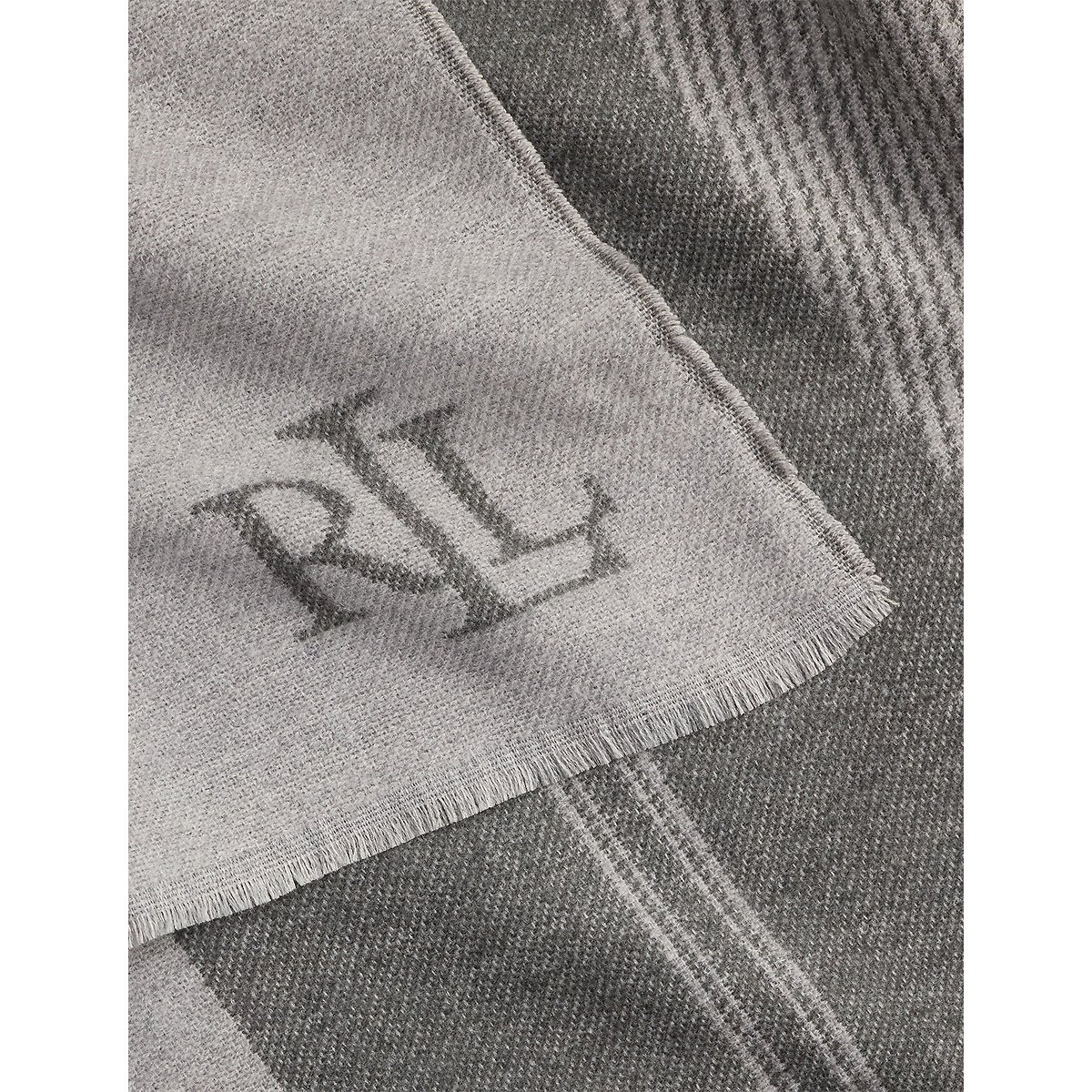 Echarpe bicolore, à motif équestre gris, LAUREN RALPH LAUREN