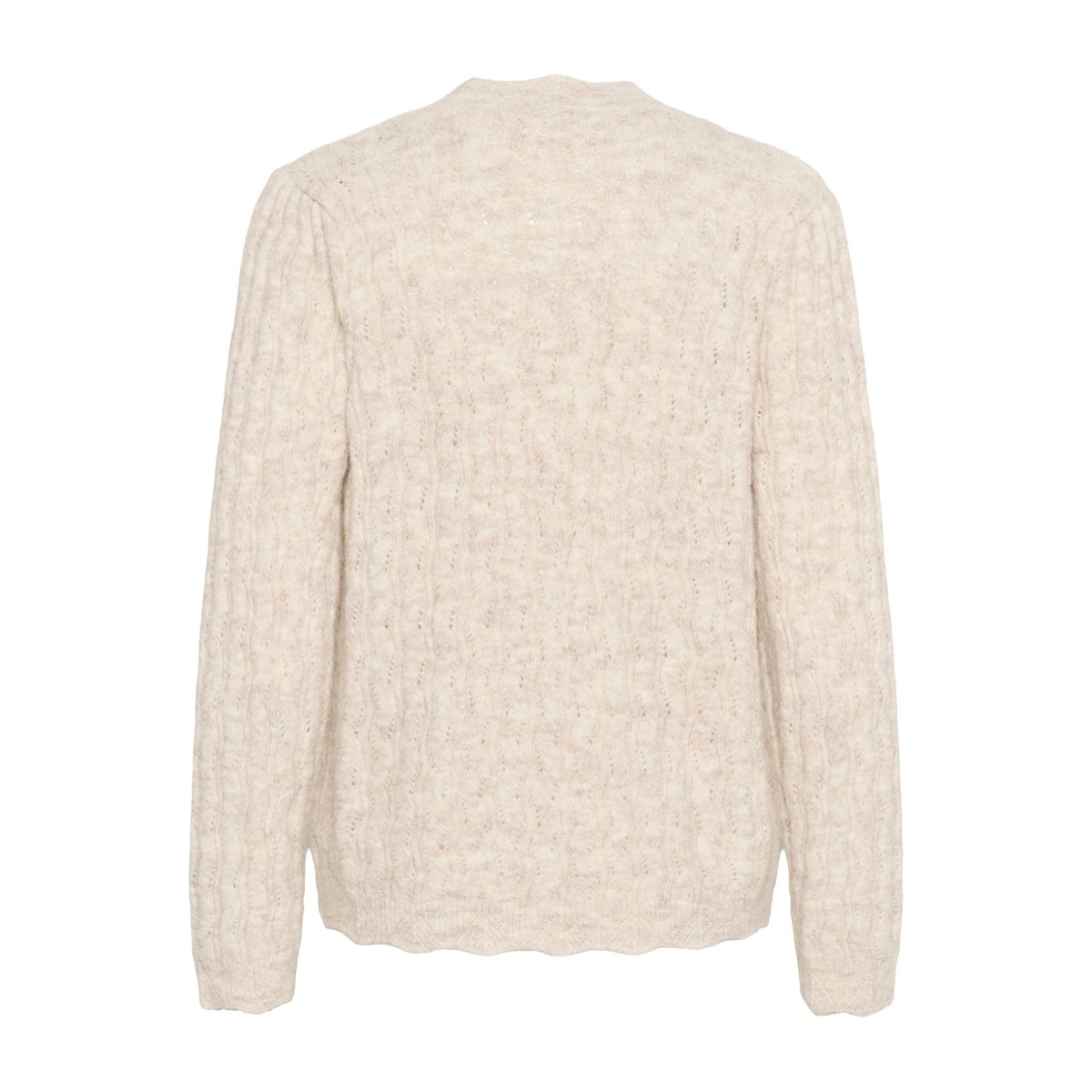 Cardigan à tricot beige oat melange, CREAM