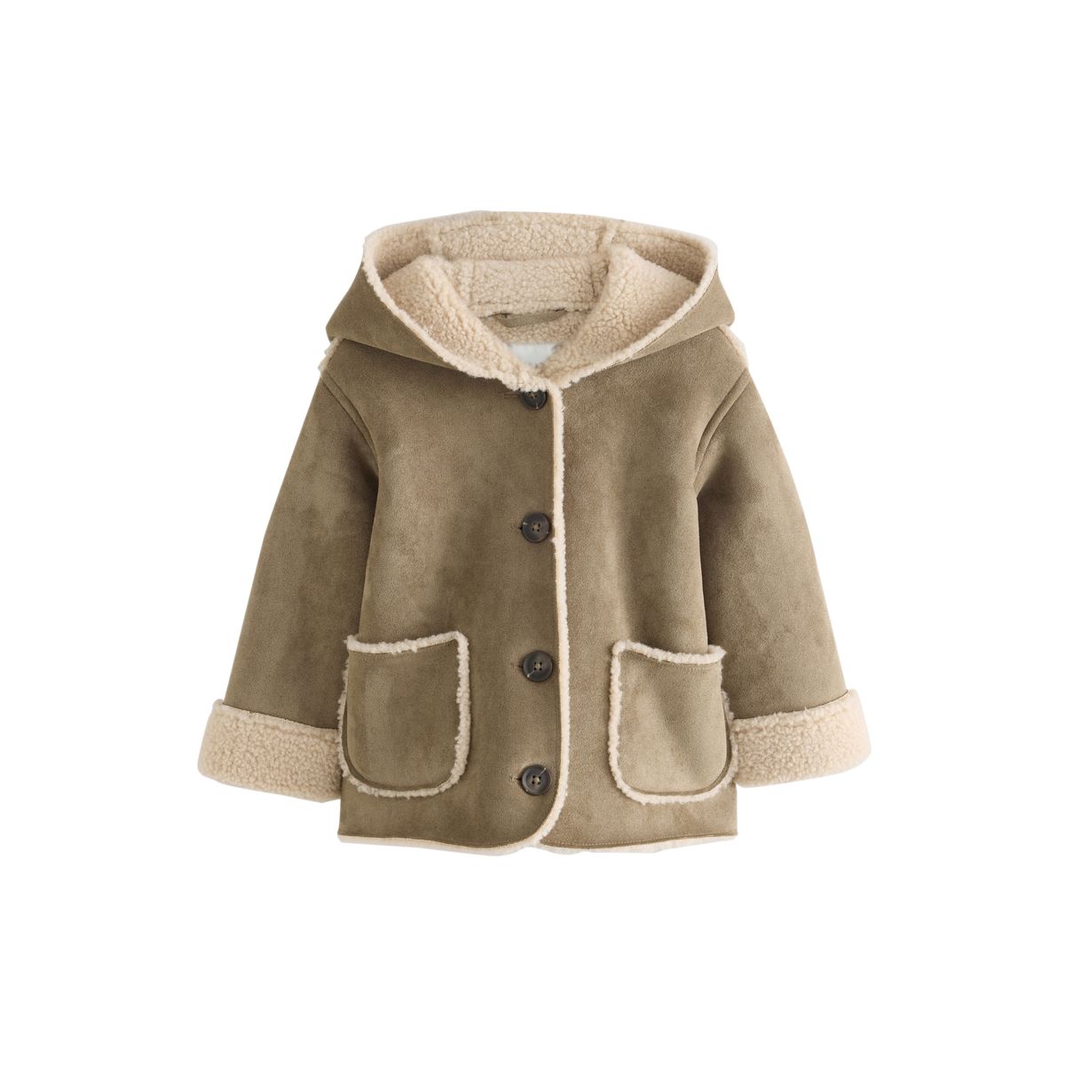 Manteau en imitation daim marron fauve, NEXT