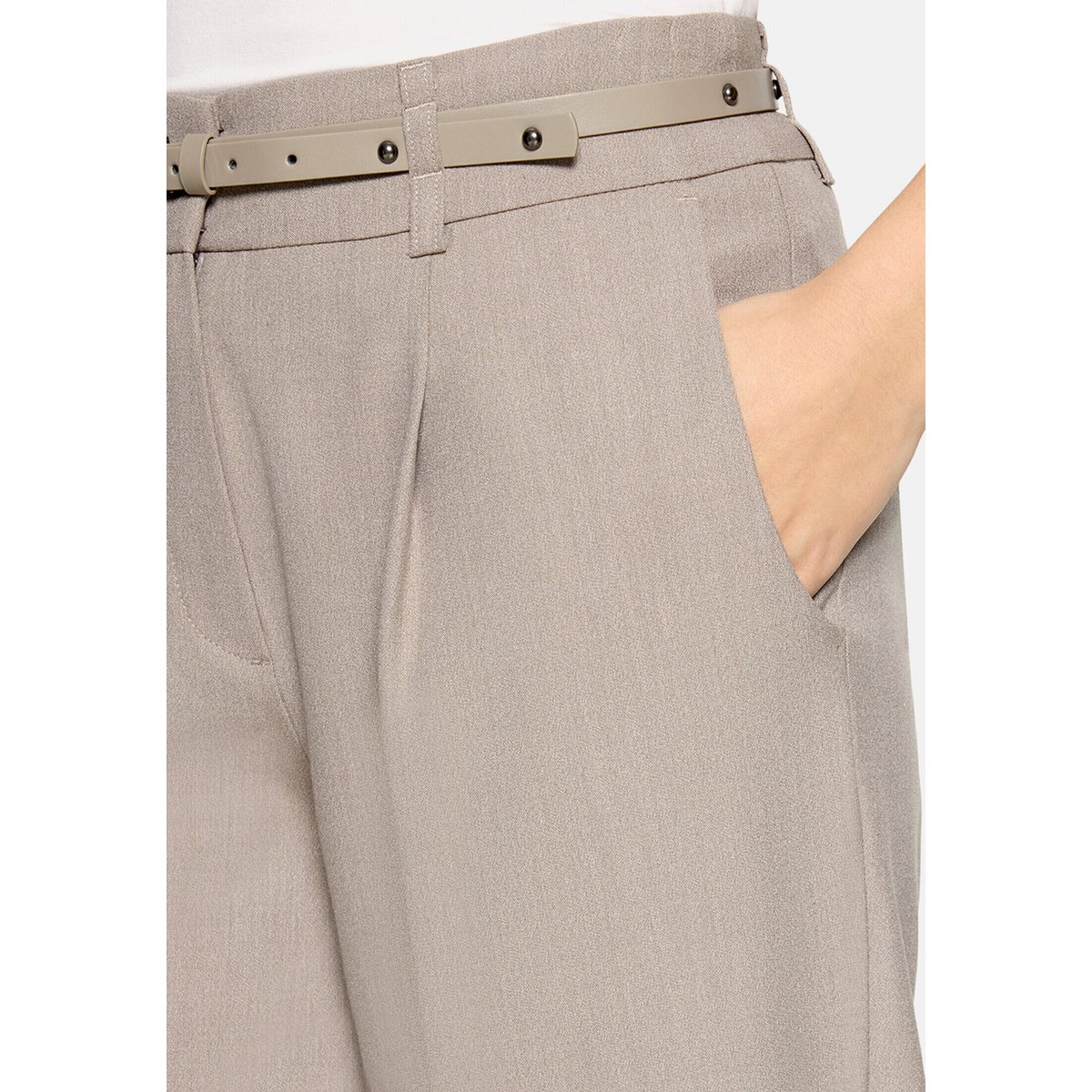 Pantalon en toile unicolore smoky dust, BETTY BARCLAY