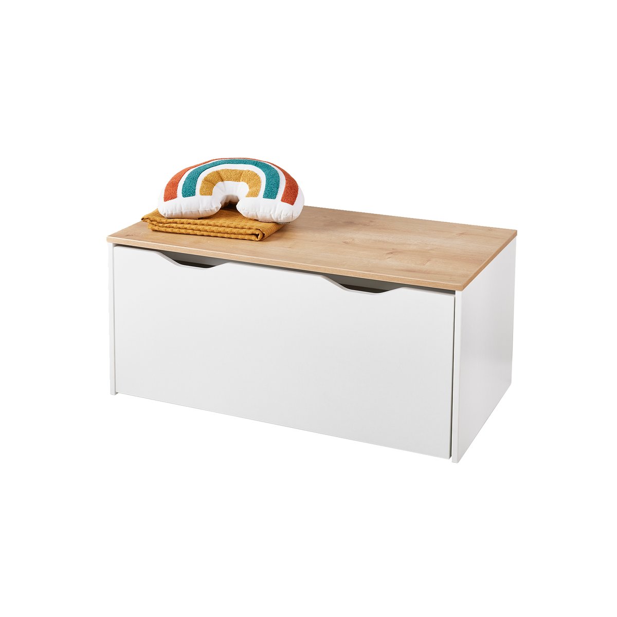 Coffre de rangement / banc à roulettes blanc, VERTBAUDET