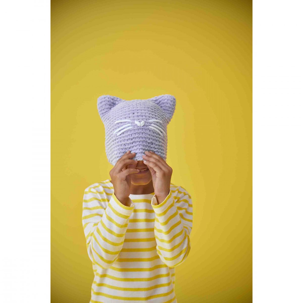 Bonnet À Tricoter Petit Chat couleur unique, JANOD