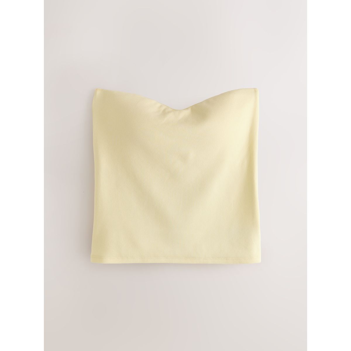 Top bandeau coton côtelé soutien intégré vert/jaune, NEXT