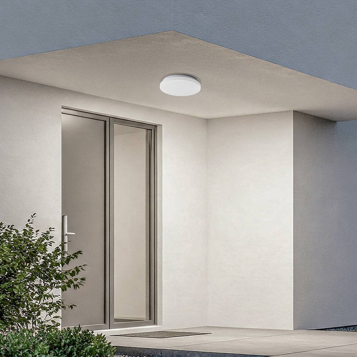 Plafonnier extérieur LED, Kirkola blanc, LINDBY