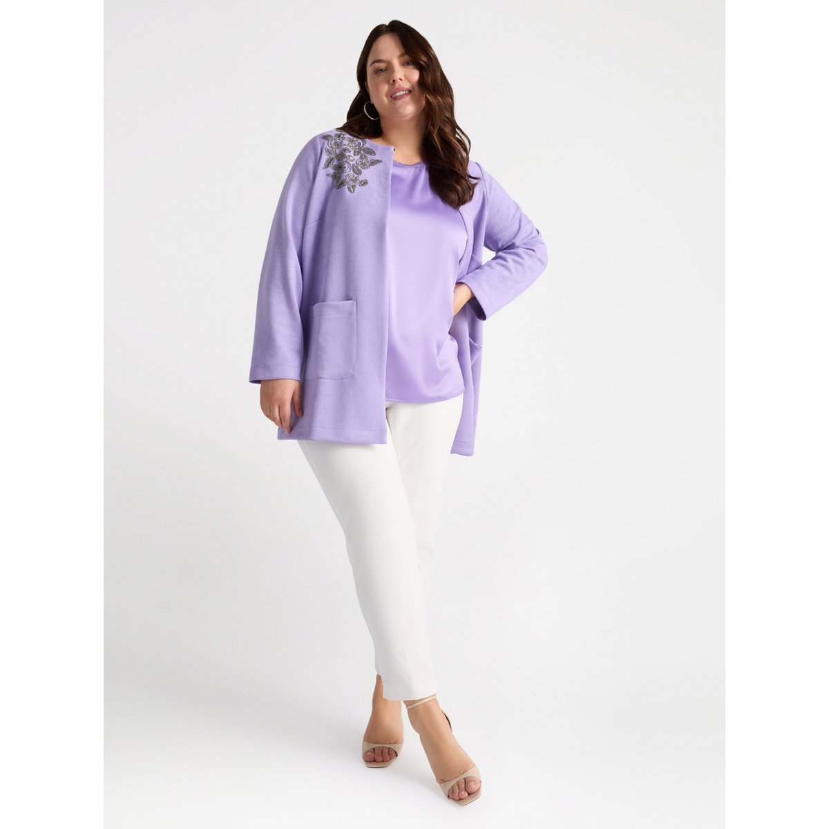 T-shirt bimatière violet, FIORELLA RUBINO