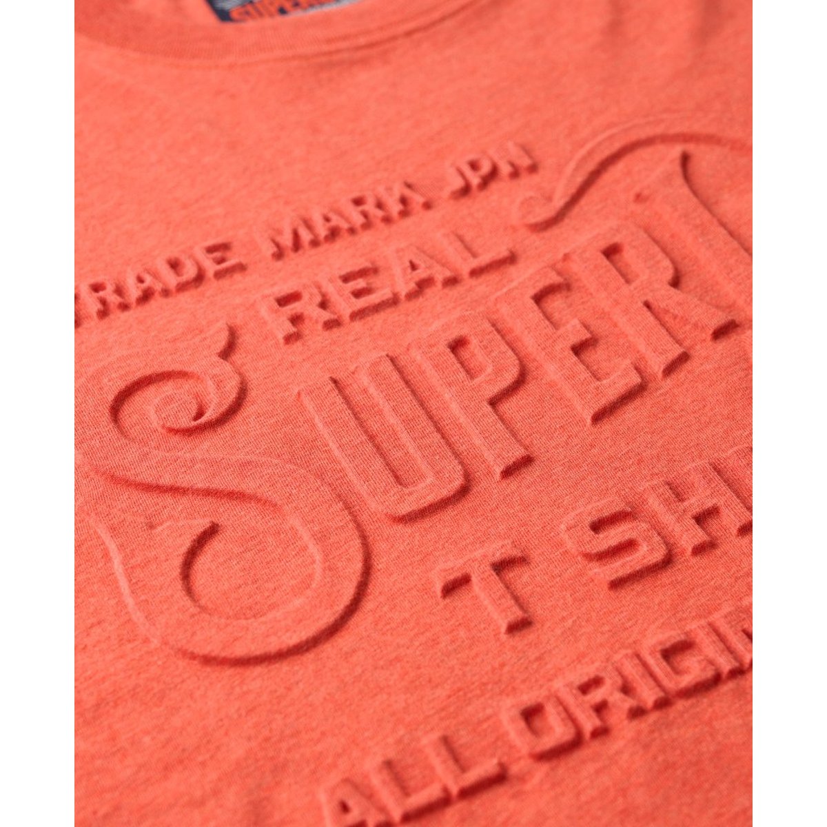 T-shirt décontracté à logo en relief Workwear rouge paprika chiné, SUPERDRY