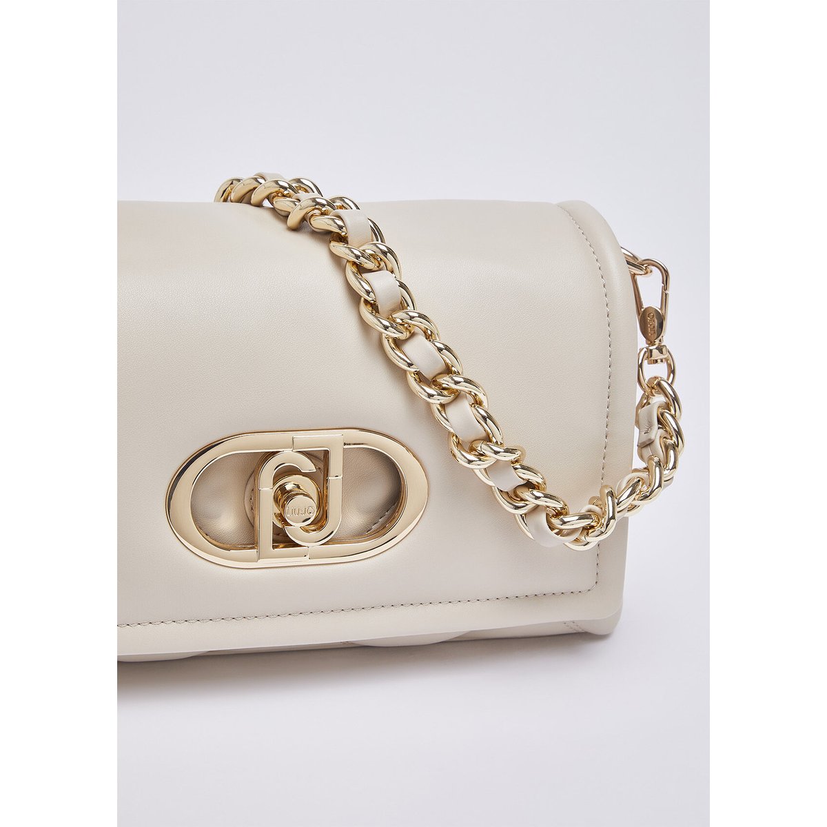 Sac LaPuffy moyen avec design matelassé crème, LIU JO