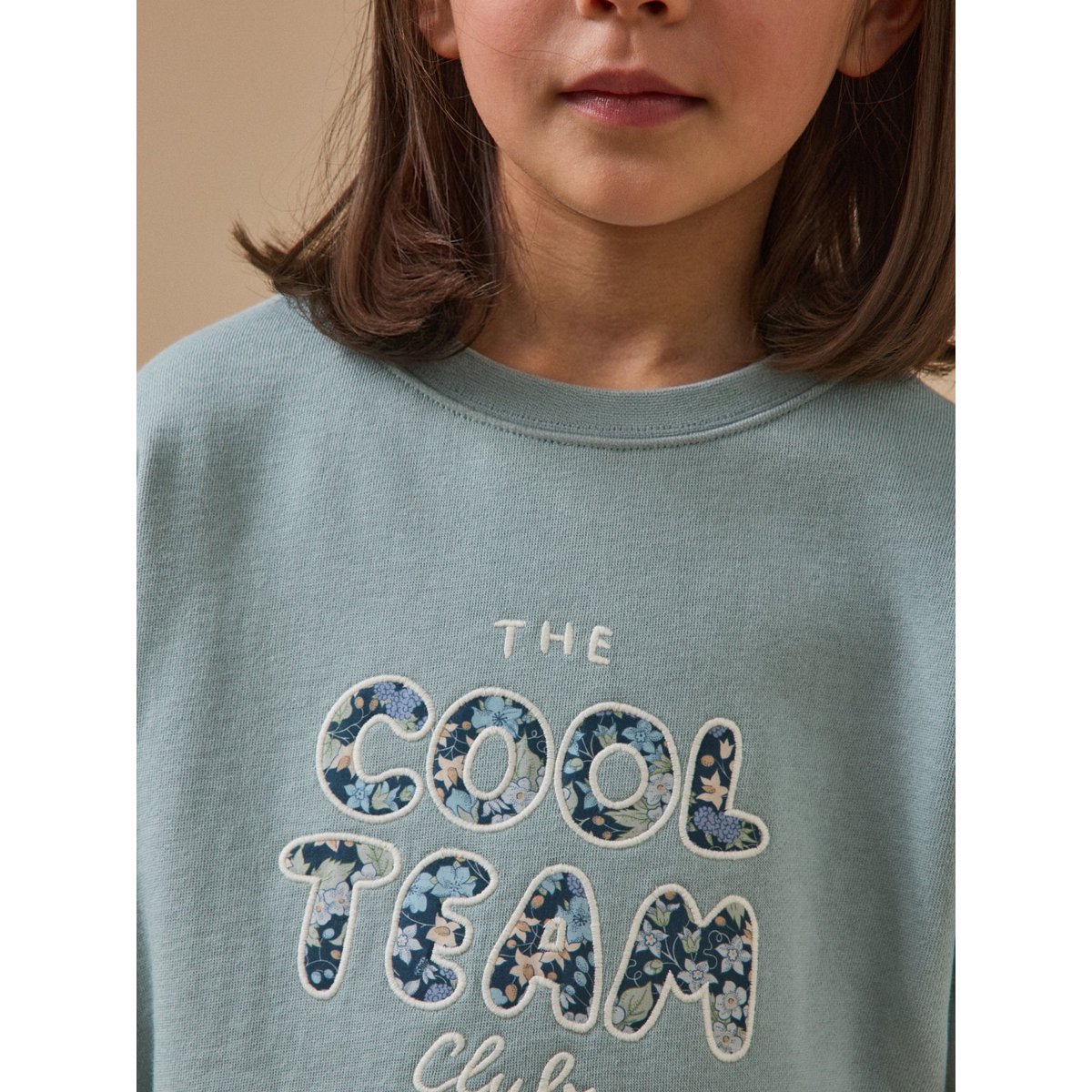 Sweat Cool Team  tissu Liberty - coton biologique gris chine, CYRILLUS