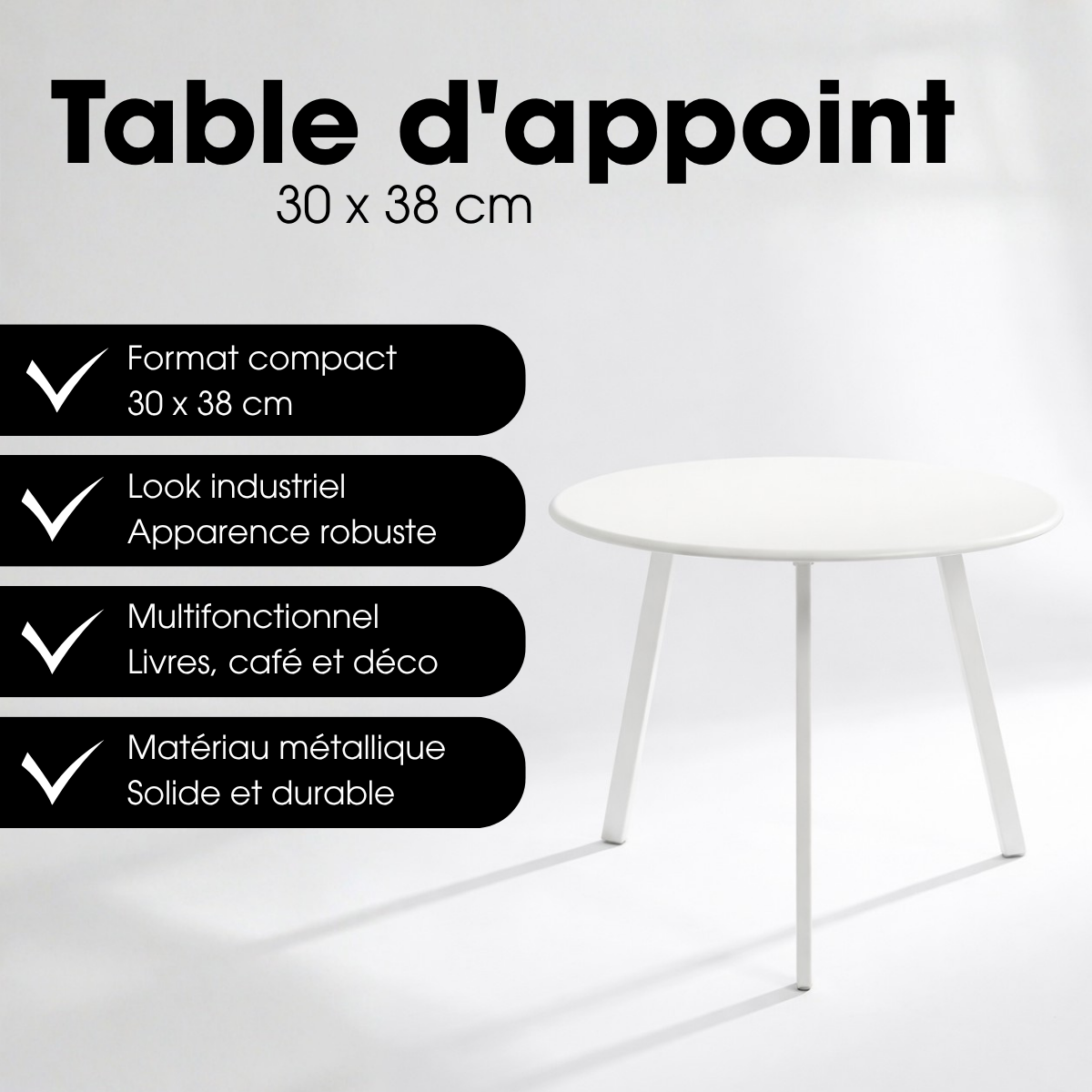 Table de jardin SEATLE blanc, MICA DECORATIONS