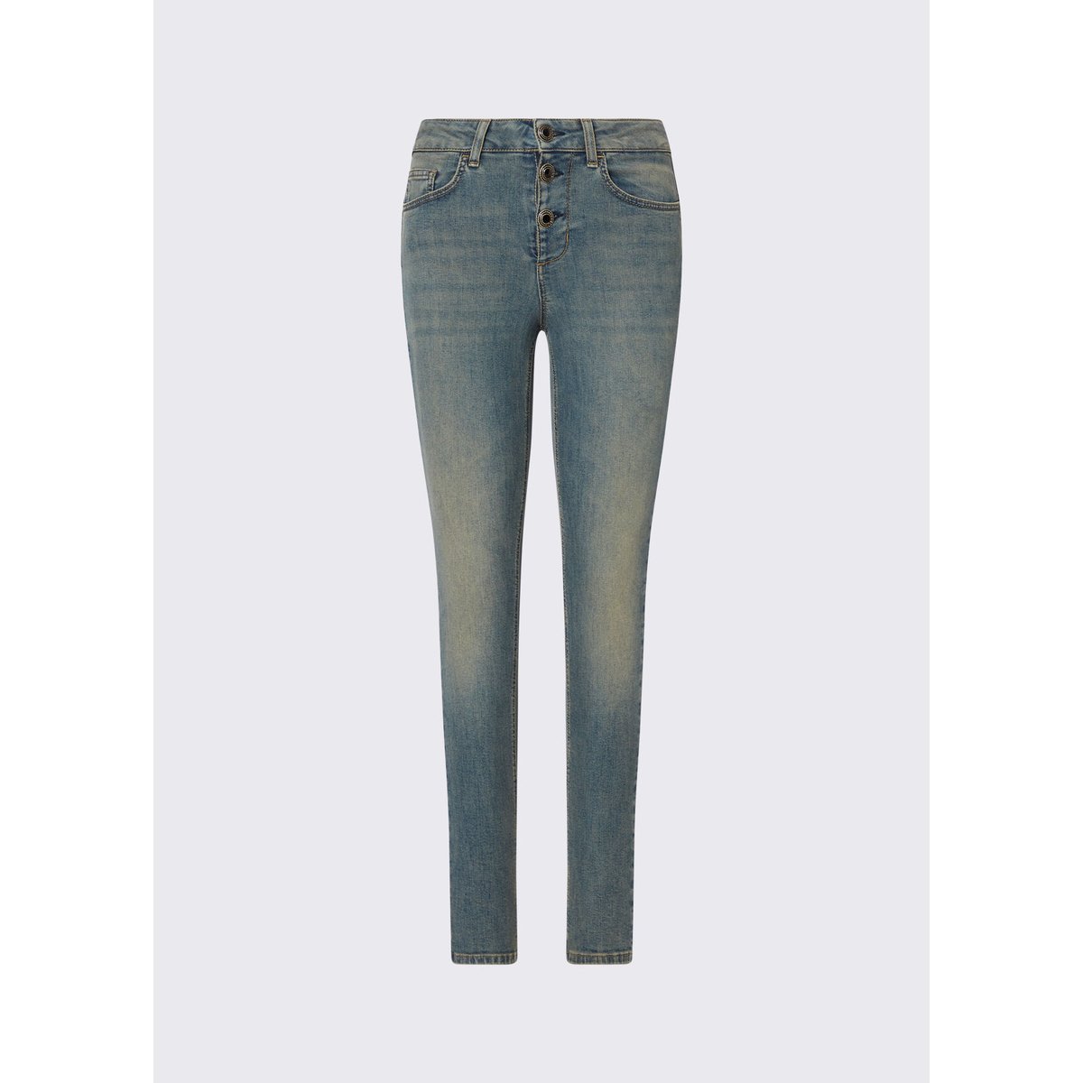 Jean skinny avec boutons travaillés denim bleu, LIU JO
