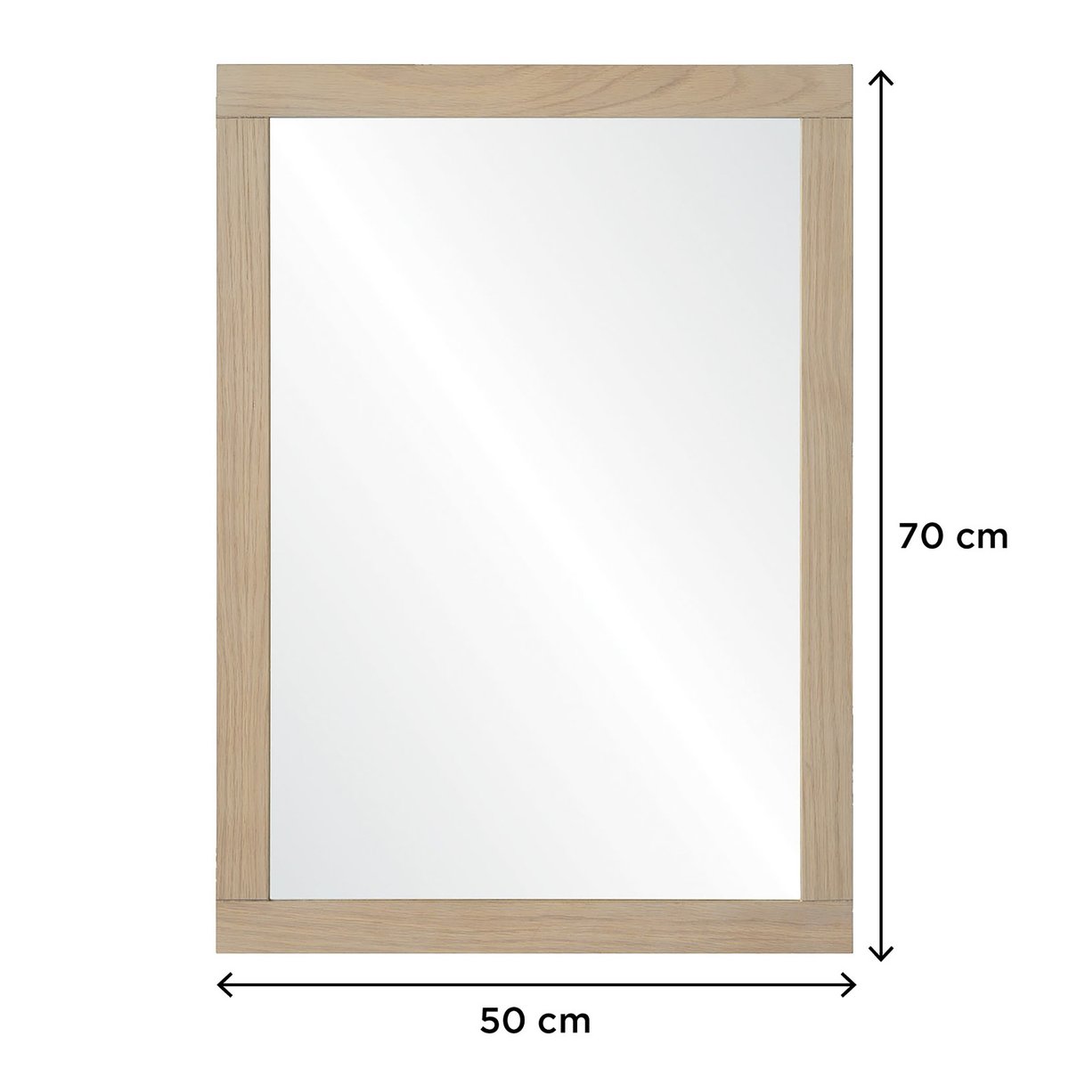 Meuble simple 70cm + vasque + miroir + colonne ATOLL bois clair, MOB IN