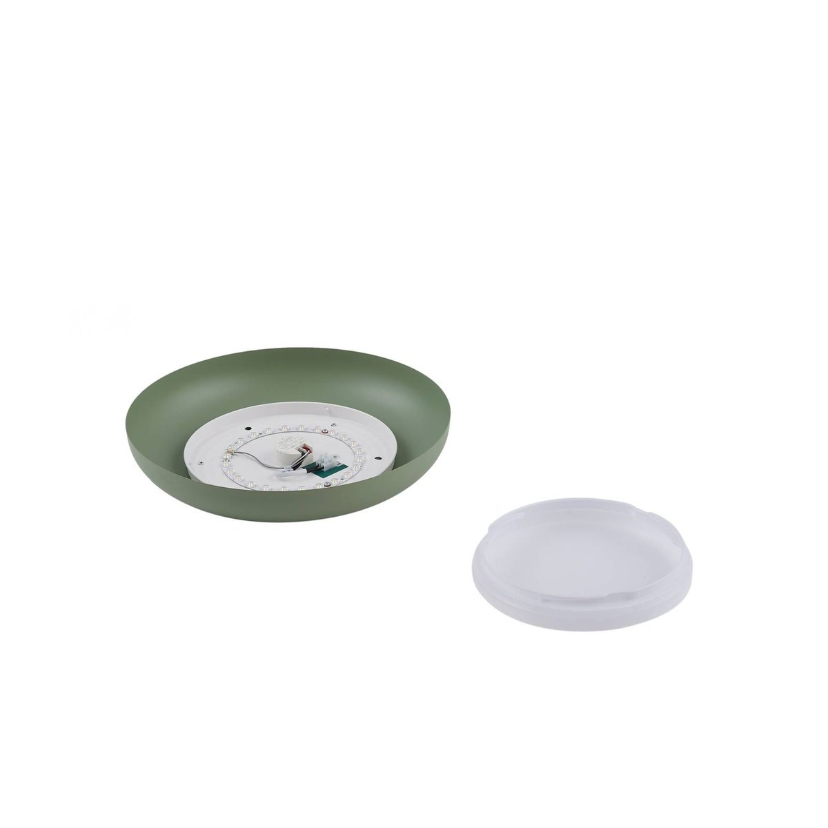 Plafonnier moderneLED, Florie vert clair, blanc, LINDBY