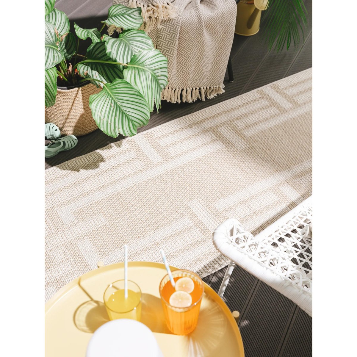 Tapis de couloir d'extérieur & intérieur BRONCO crème, BENUTA