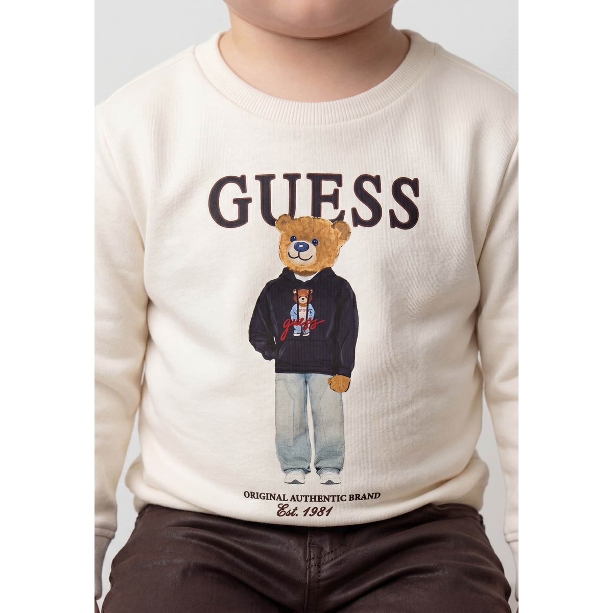 Sweatshirt Avec Logo Imprimé crème, GUESS KIDS