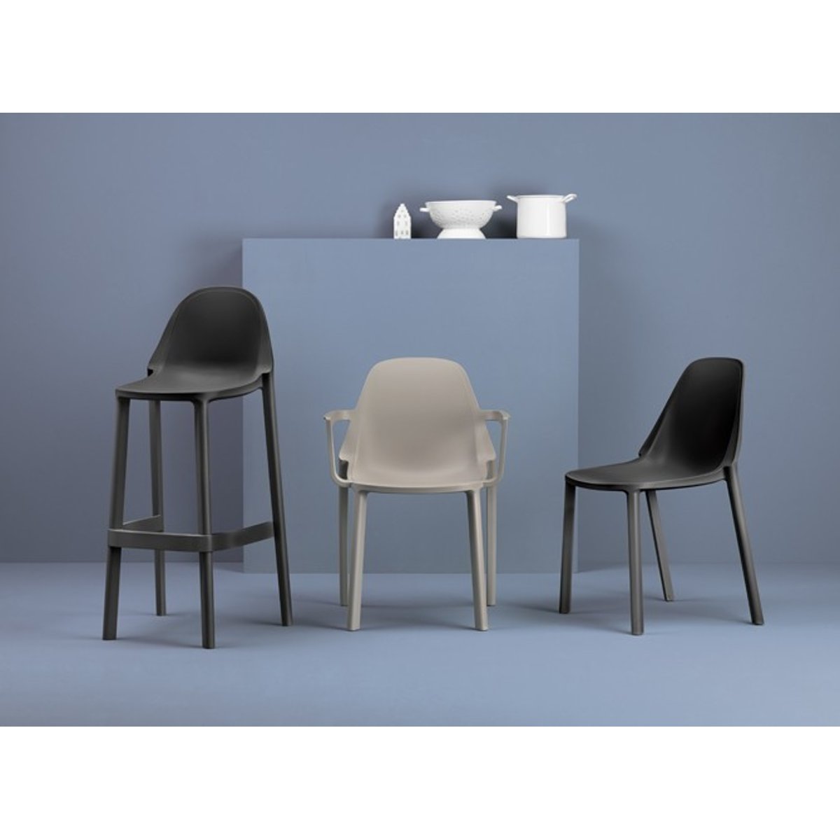 Tabouret design, PIU gris, SCAB DESIGN