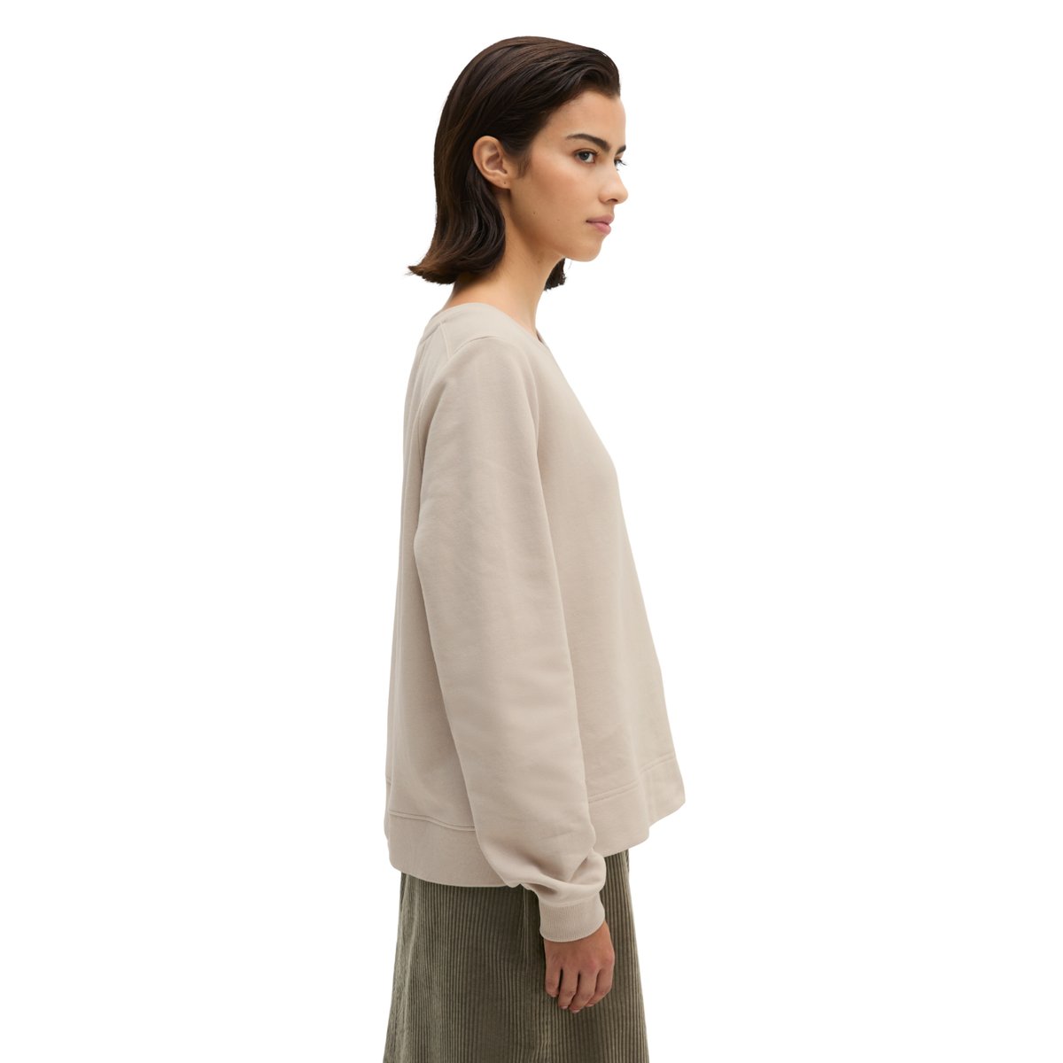 Sweat-shirt ample teint en pièce avec surface peignée gris, MARC O'POLO