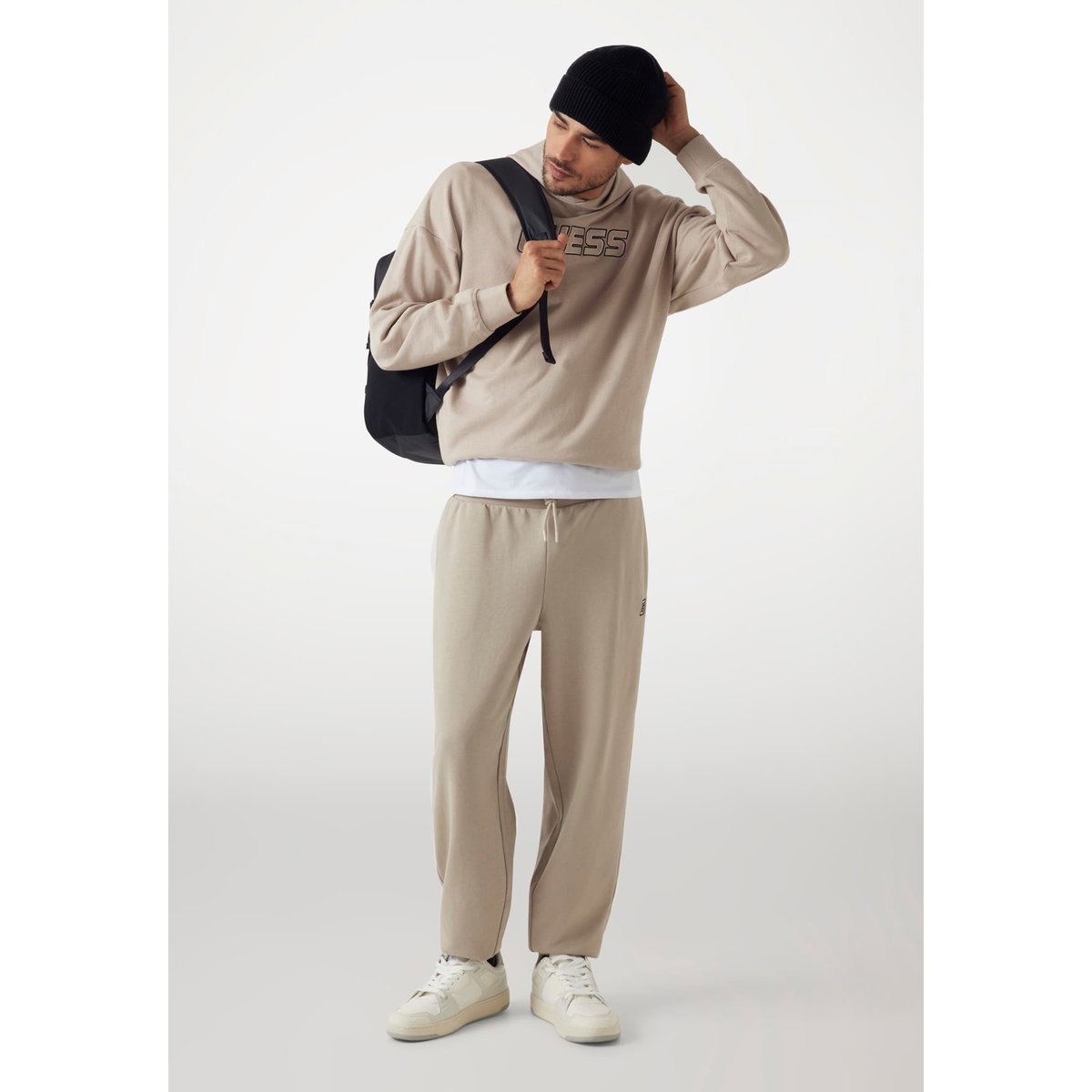 Jogger Tissu Éponge Terry beige, GUESS