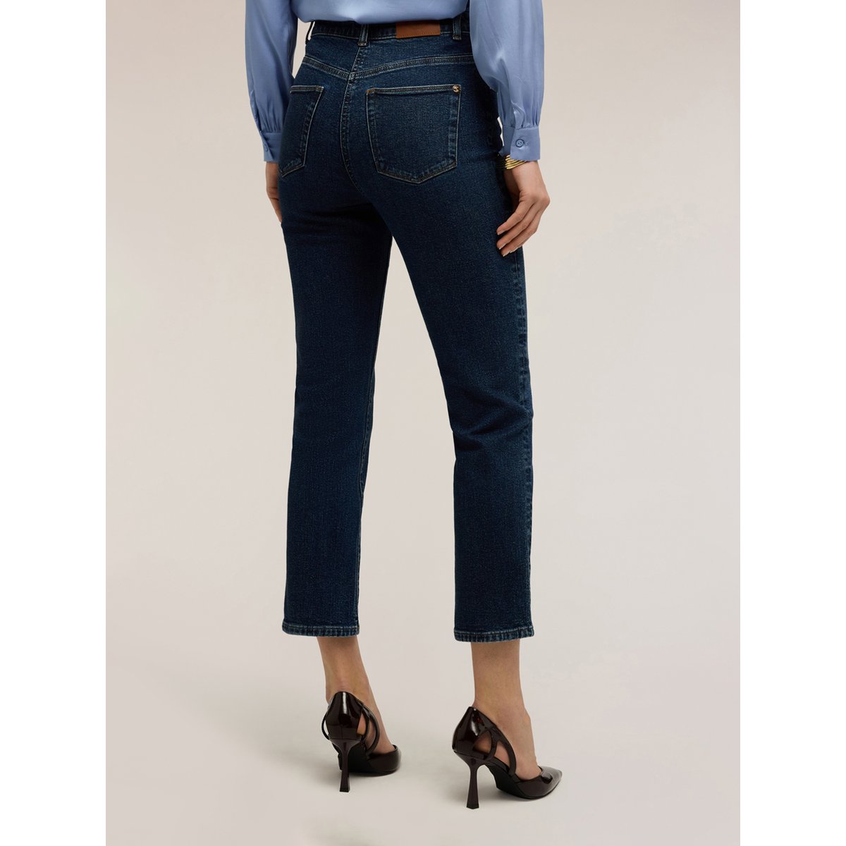 Jean mum fit taille haute bleu, MOTIVI
