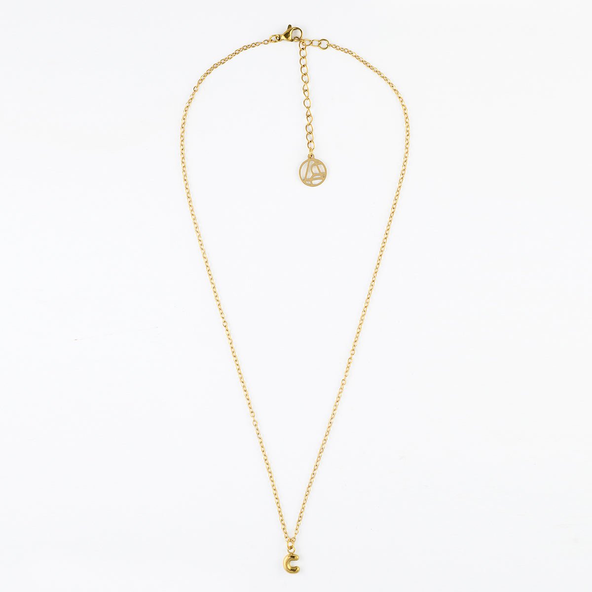 Collier à pendentif lettre C acier inoxydable couleur unique, BALABOOSTE