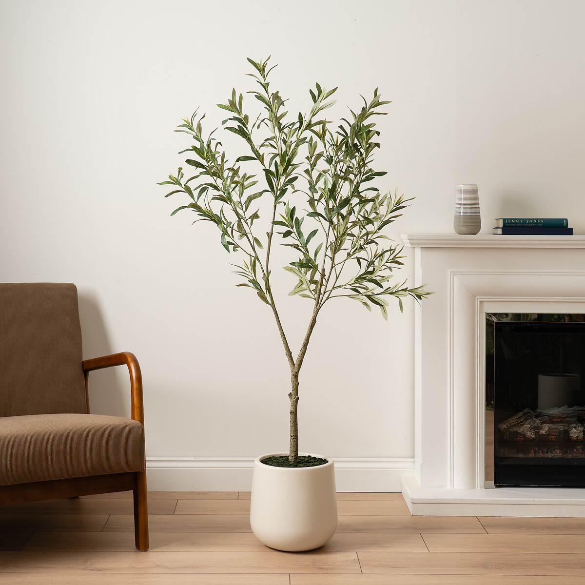 150cm Artificial Olive Tree in Cream Pot green, SO'HOME