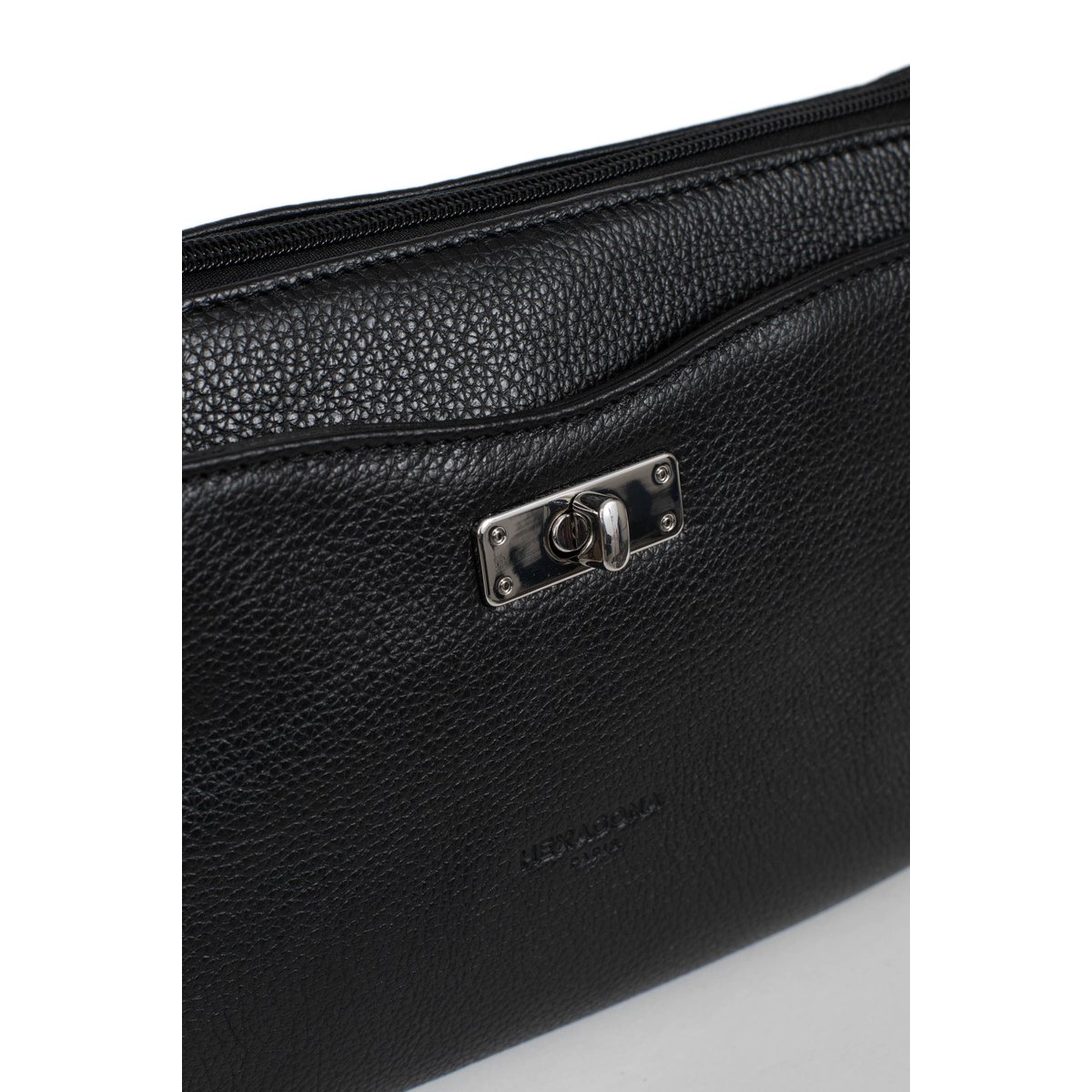 Sac porté travers AURORE noir, HEXAGONA