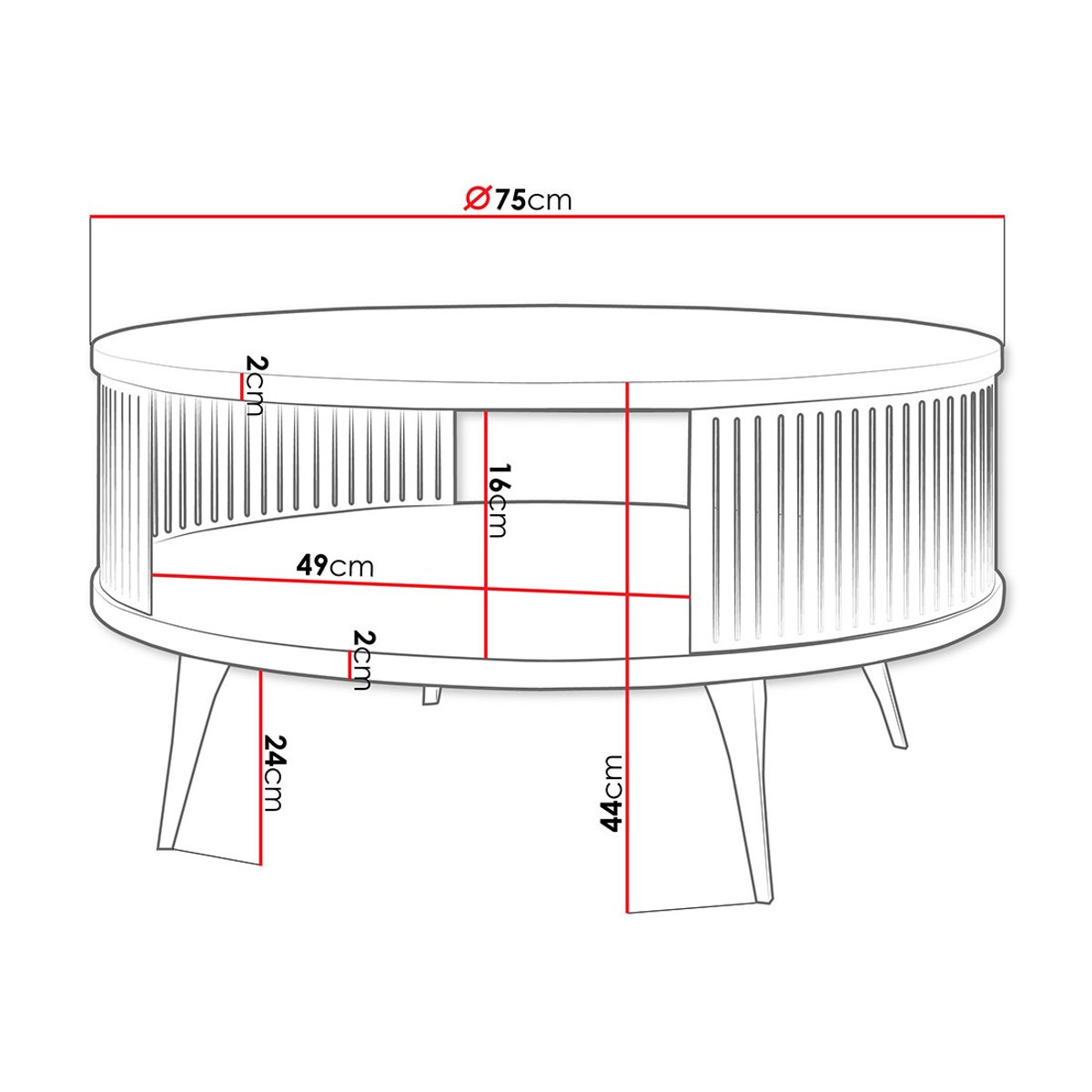 Table basse - FORINI noir / bois, BEST MOBILIER