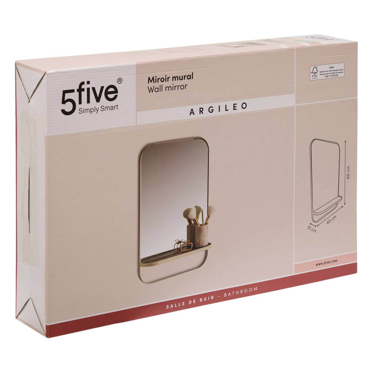 Miroir rectangulaire ARGILEO beige, 5FIVE SIMPLY SMART