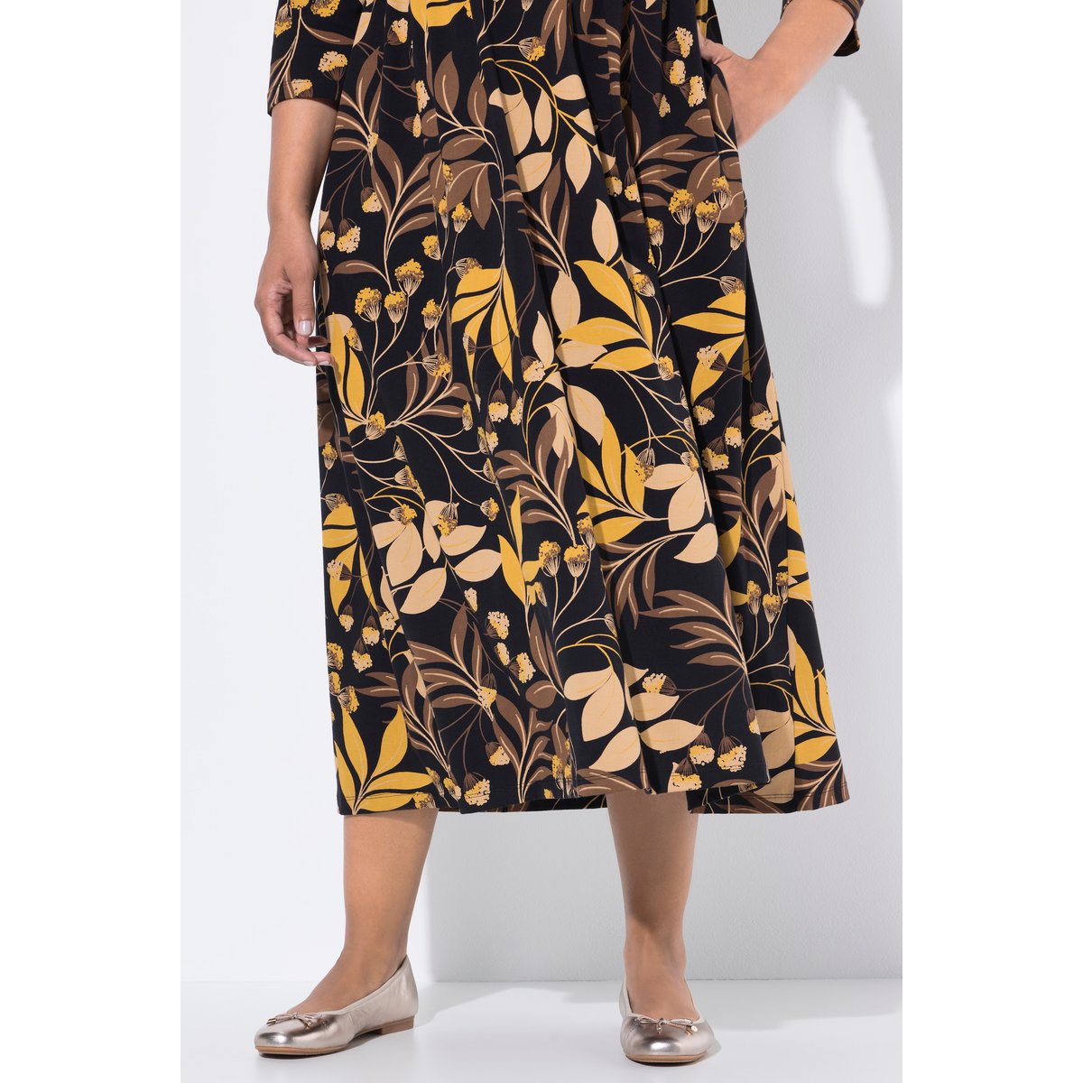 Robe maxi en jersey noir, ULLA POPKEN