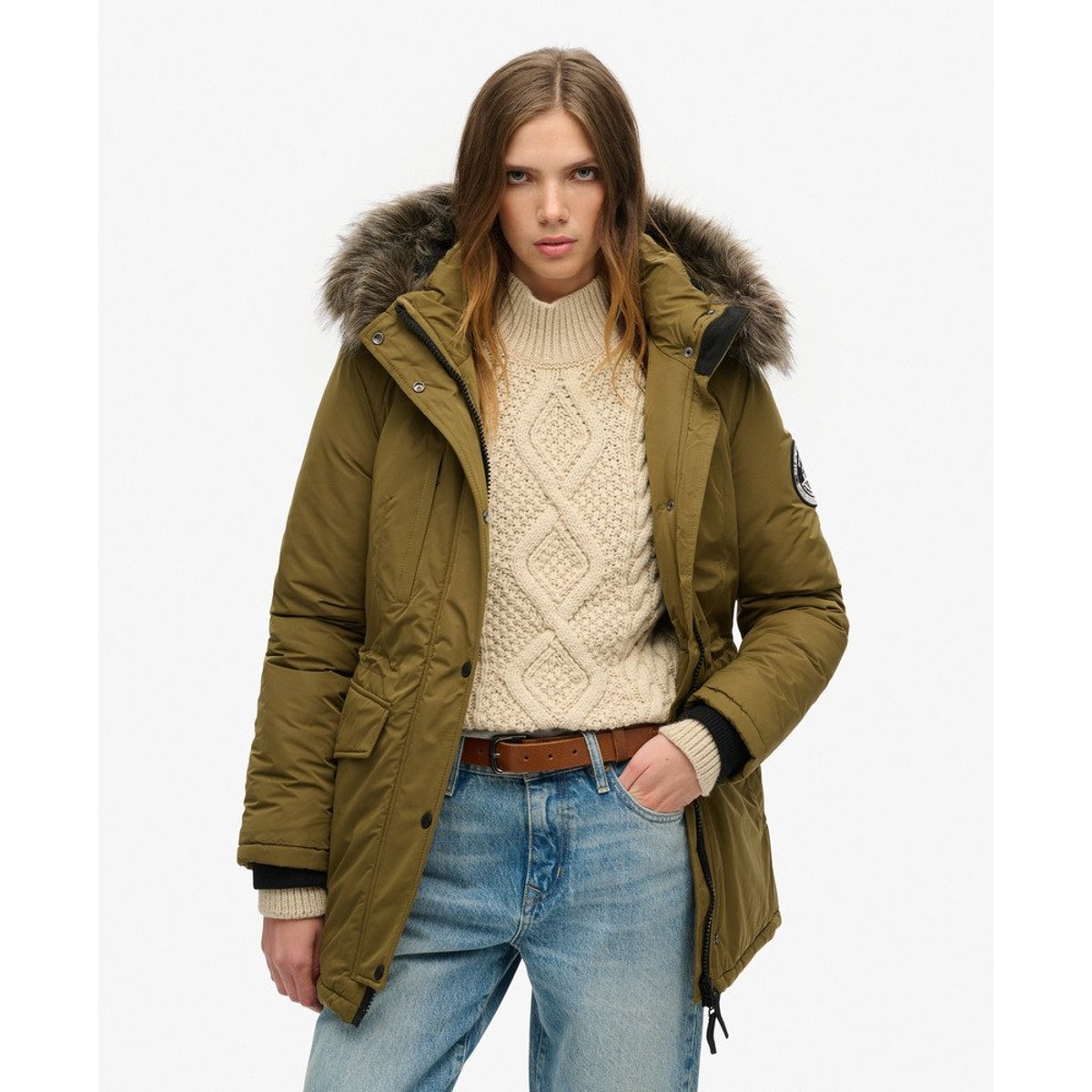 Parka Ashley Everest kaki, SUPERDRY