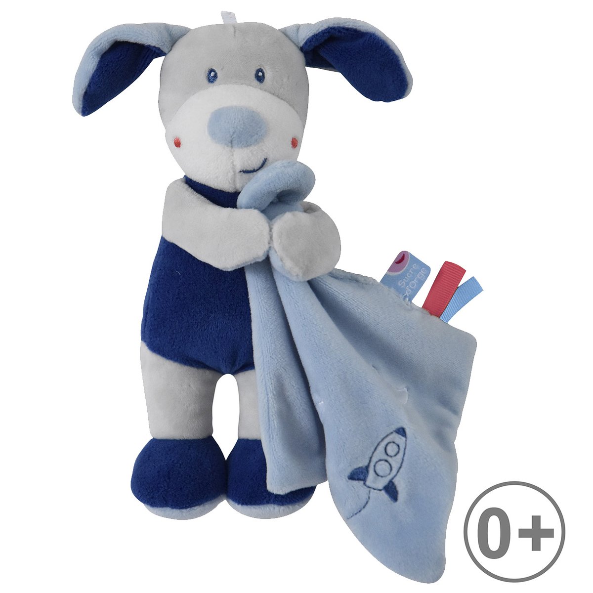 Doudou mouchoir chien akiva bleu, SUCRE D'ORGE