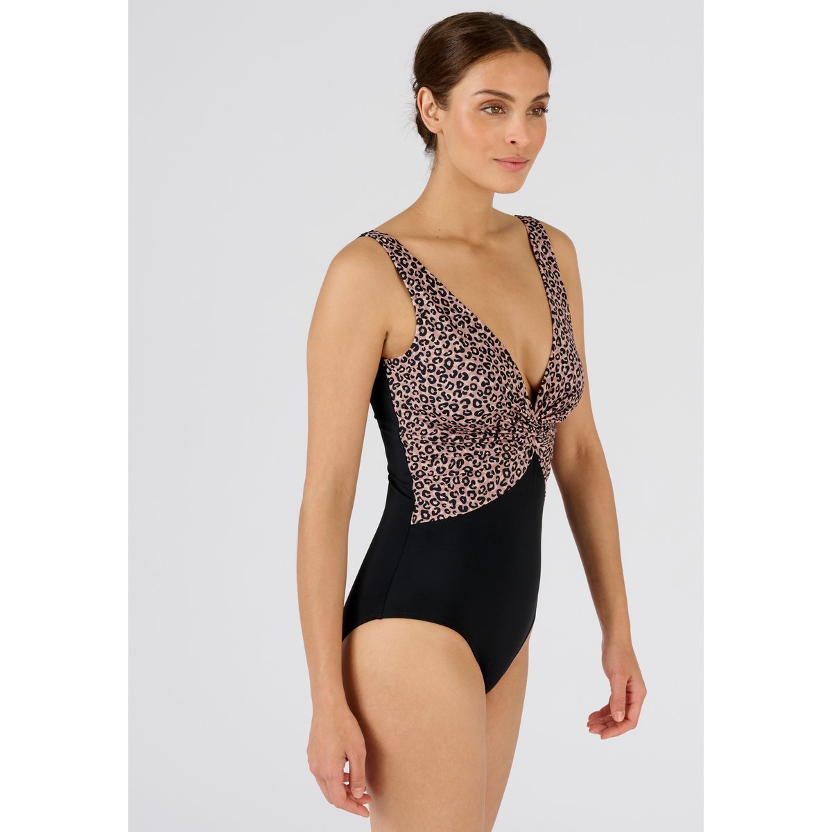 Maillot de bain drapé PERFECT FIT marron tacheté, DAMART