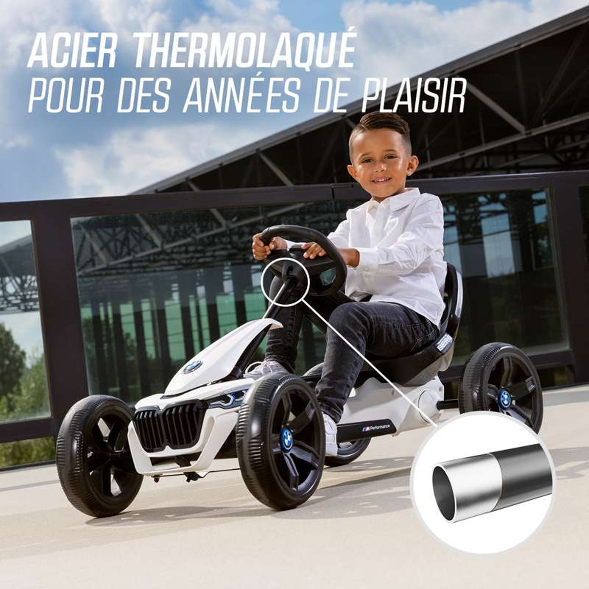 Kart à Pédales pour Enfants, 2+ Ans, Reppy BMW white/blue, BERG TOYS