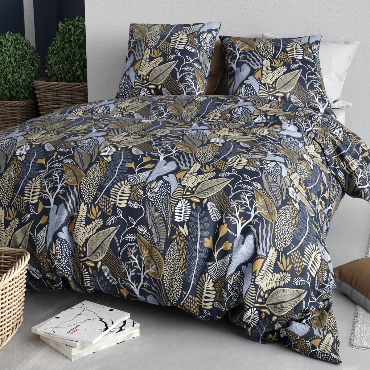 Paure coton imprimée couette et 2 taies, EMALI multicolore, ATELIER DU COTON