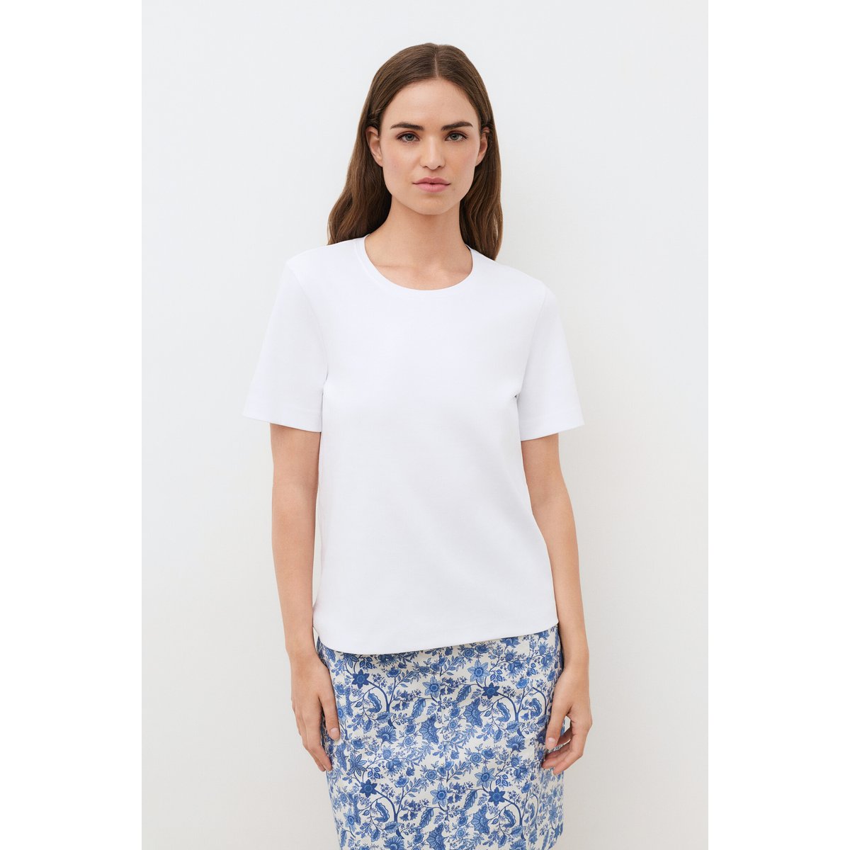 T-shirt droit col rond coton THUGO blanc, CAROLL