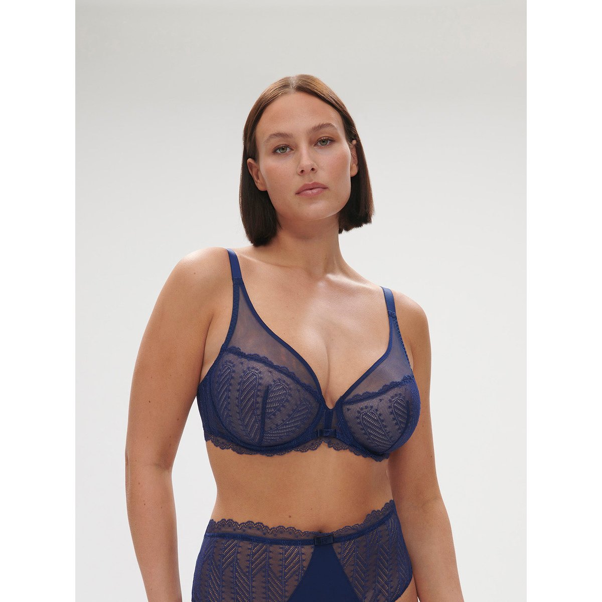 Soutien-gorge avec armature décolleté plongeant, CANOPÉE bleu, SIMONE PERELE
