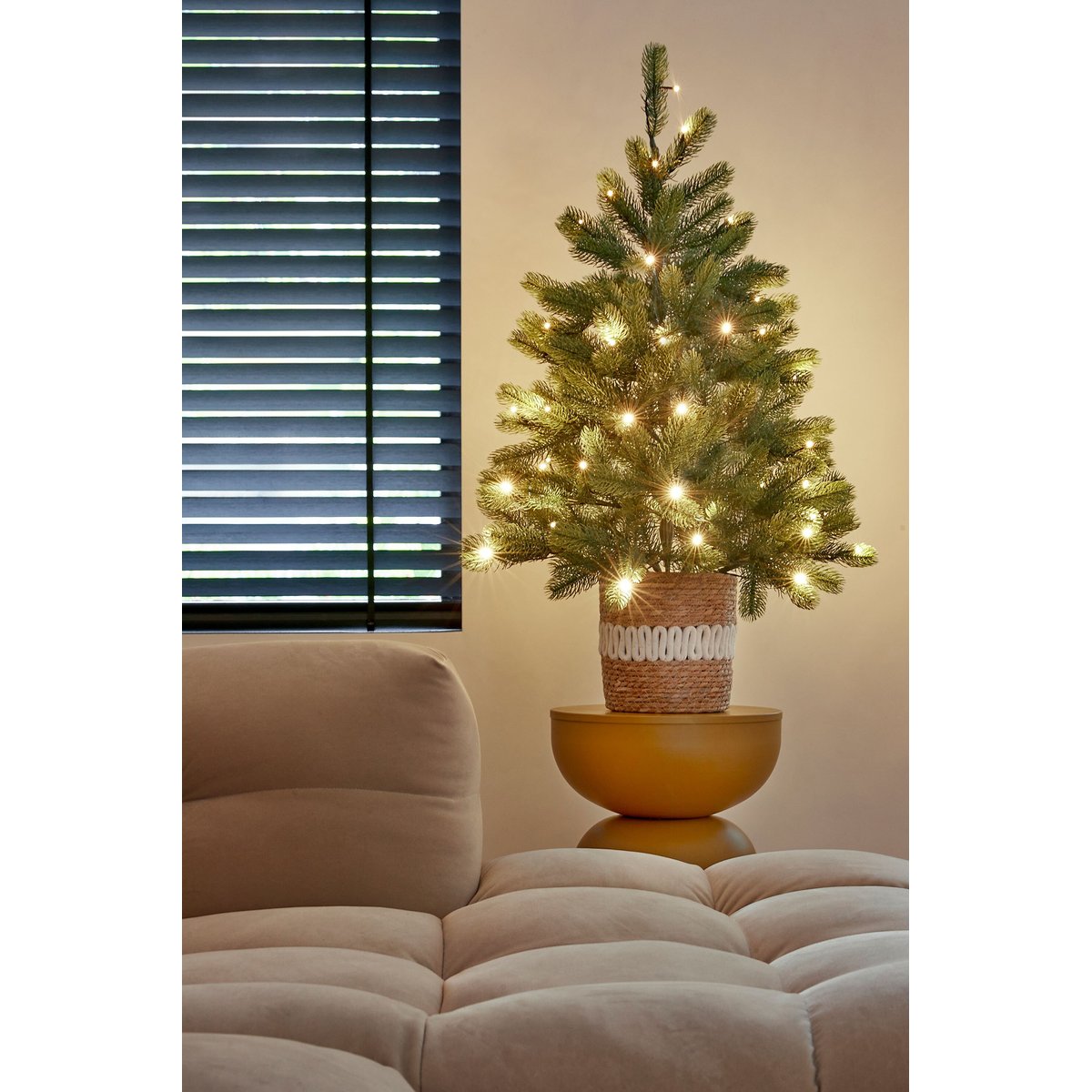 Sapin de Noël artificiel avec LED H90 cm NAGOYA vert, BLACK BOX TREES
