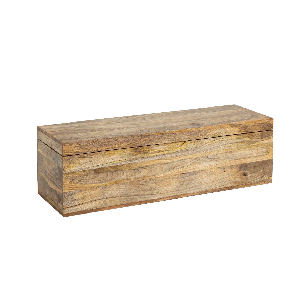 Coffre banc en bois de manguier BABETH bois clair, MADE IN MEUBLES