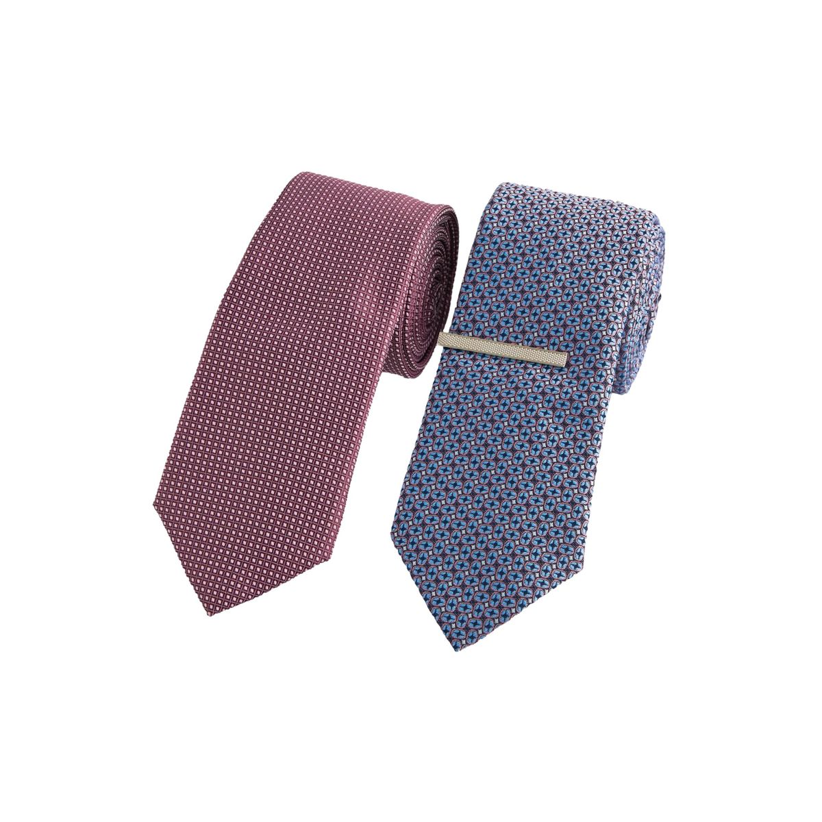 Pince et cravate texturée, lot de 2 rose clair/bleu clair, NEXT
