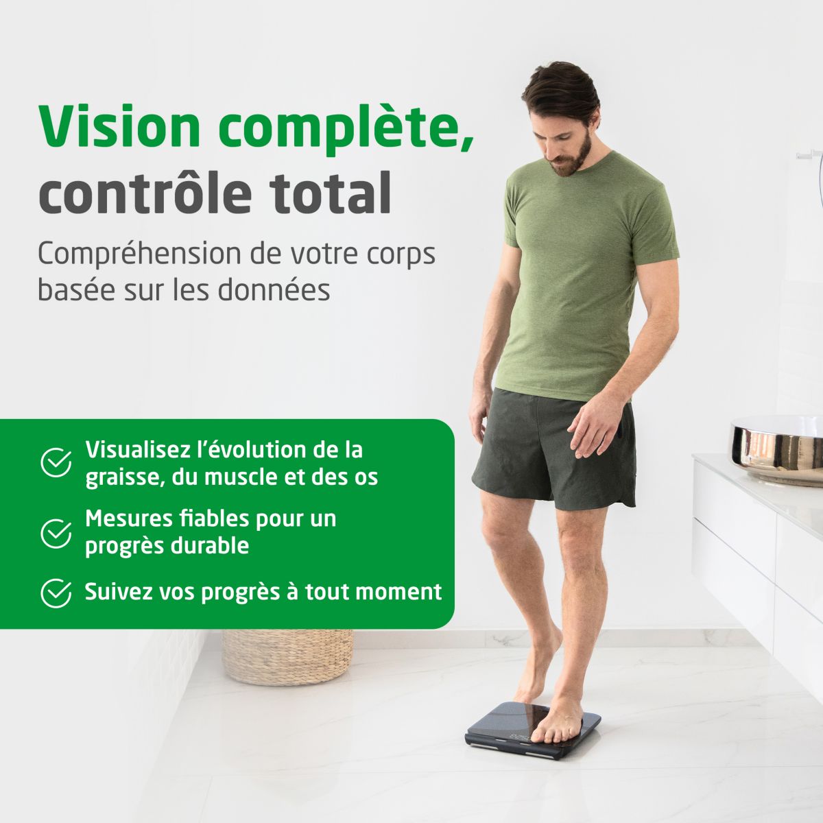 Pèse personne connecté BS 850 analyse corporelle - 8 électrodes couleur unique, MEDISANA