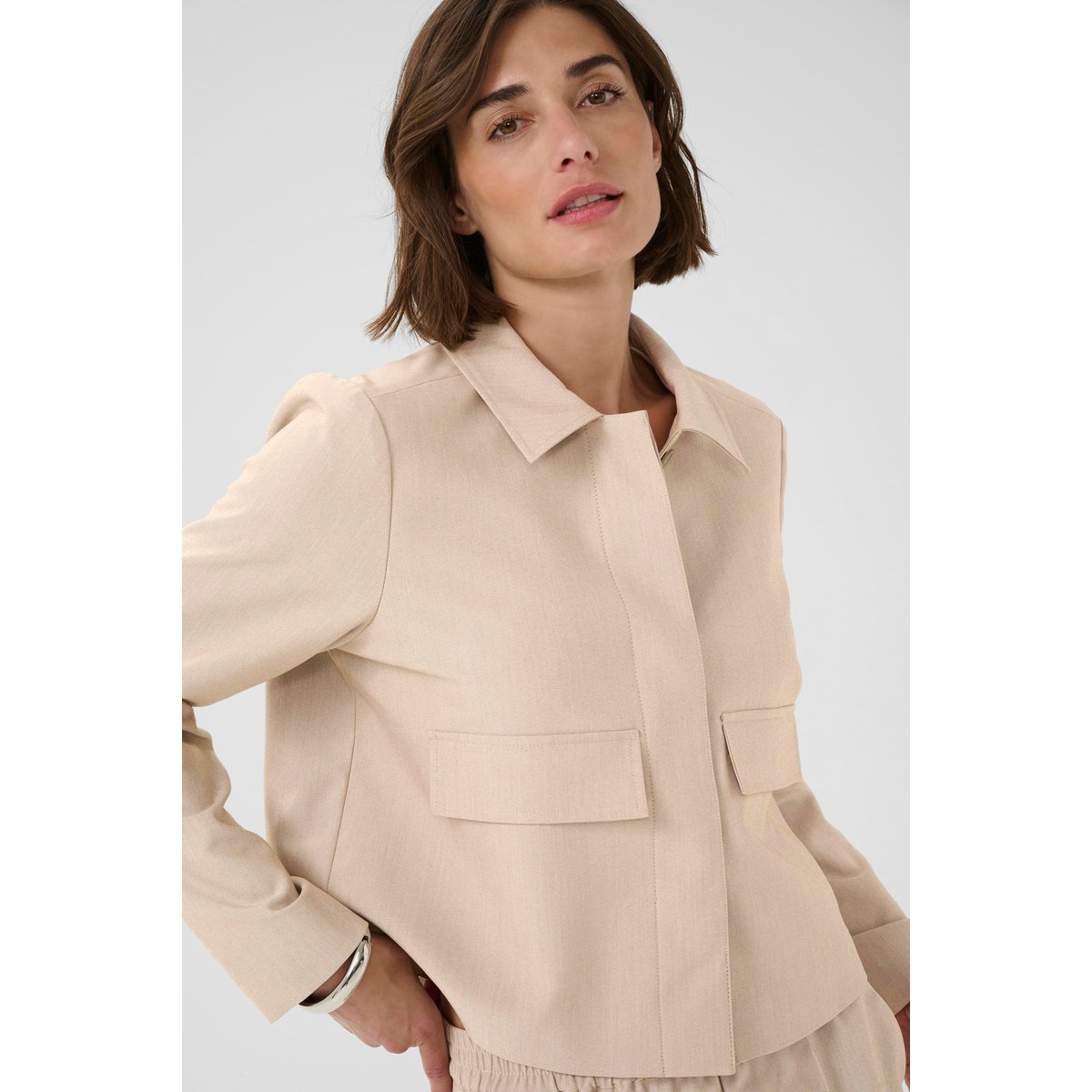 Manteau beige dune melange, CULTURE