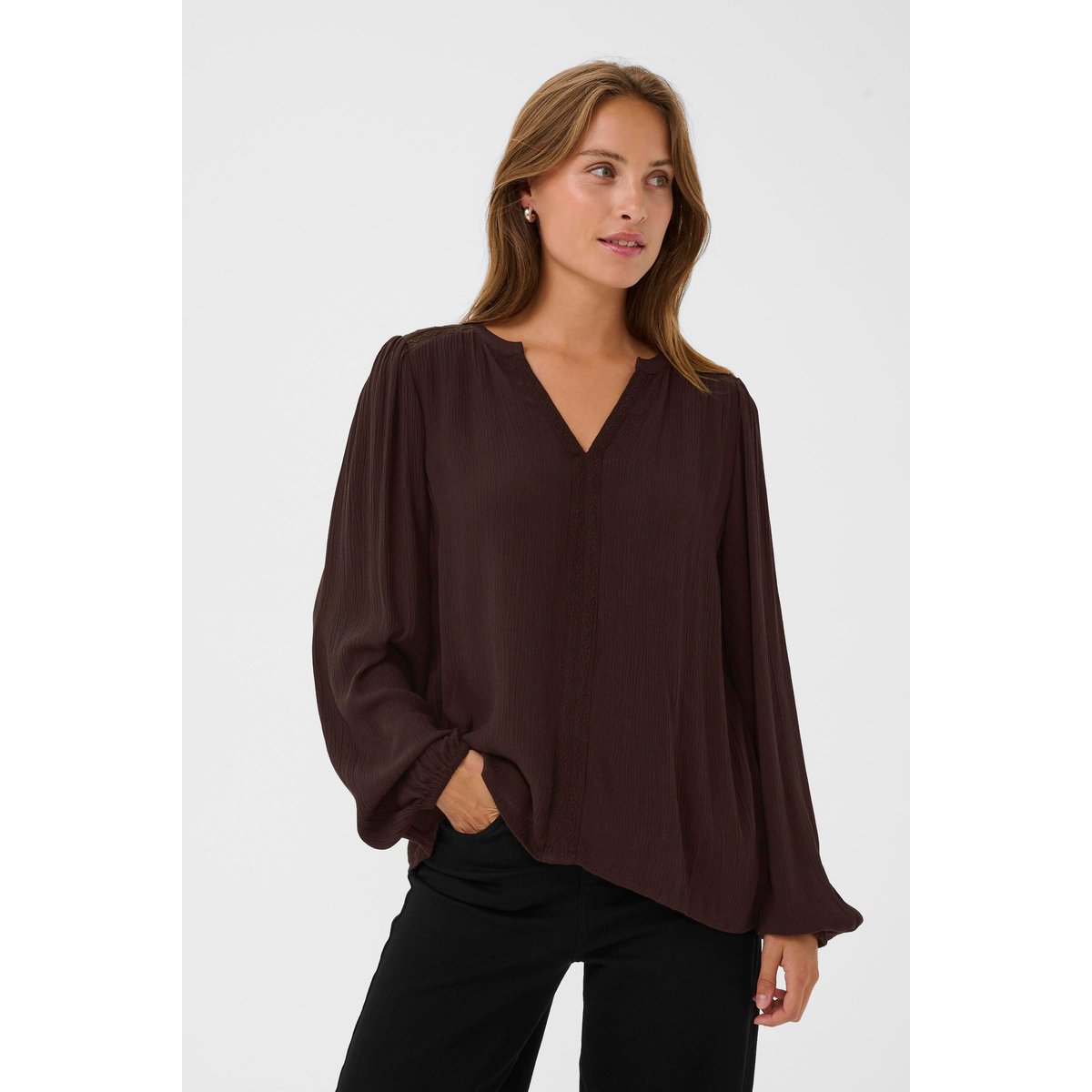 Blouse à manches longues marron black coffee, KAFFE