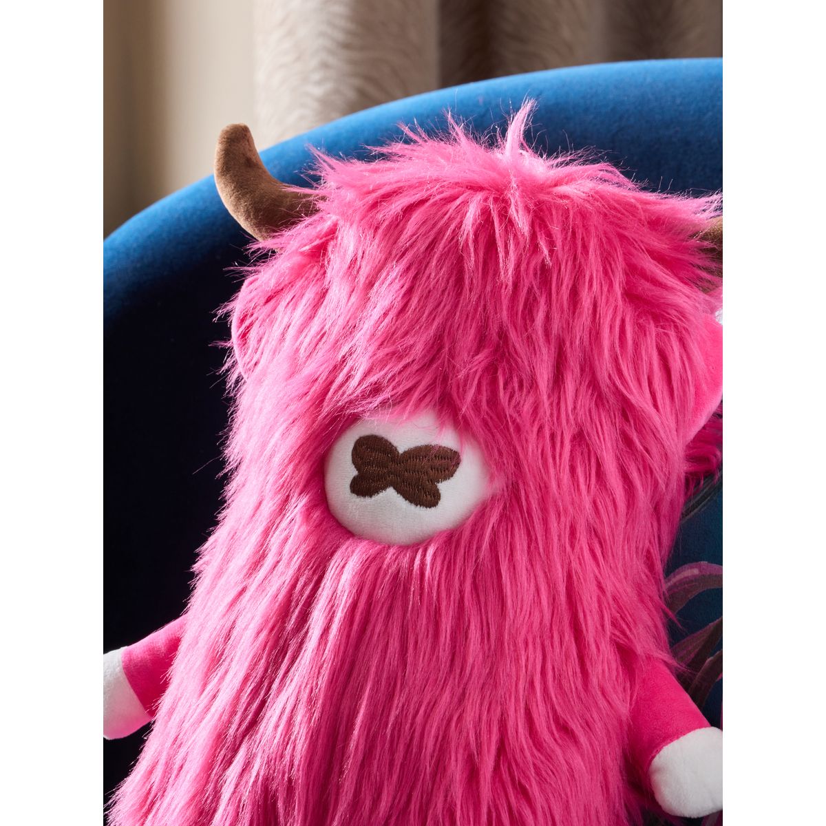 Coussin vache hamish 3d rose fuchsia, NEXT
