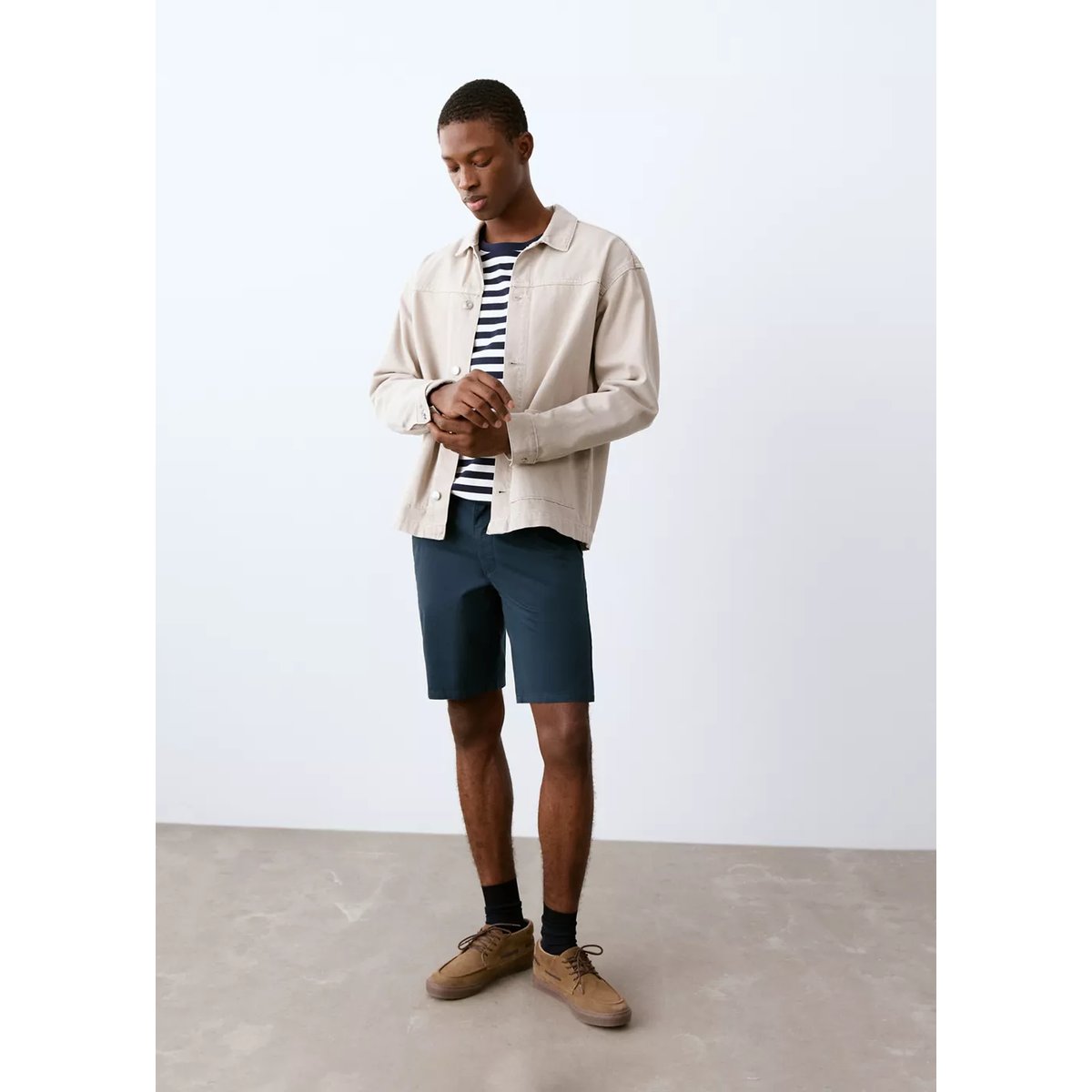 Bermuda coton bleu marine, MANGO TEEN
