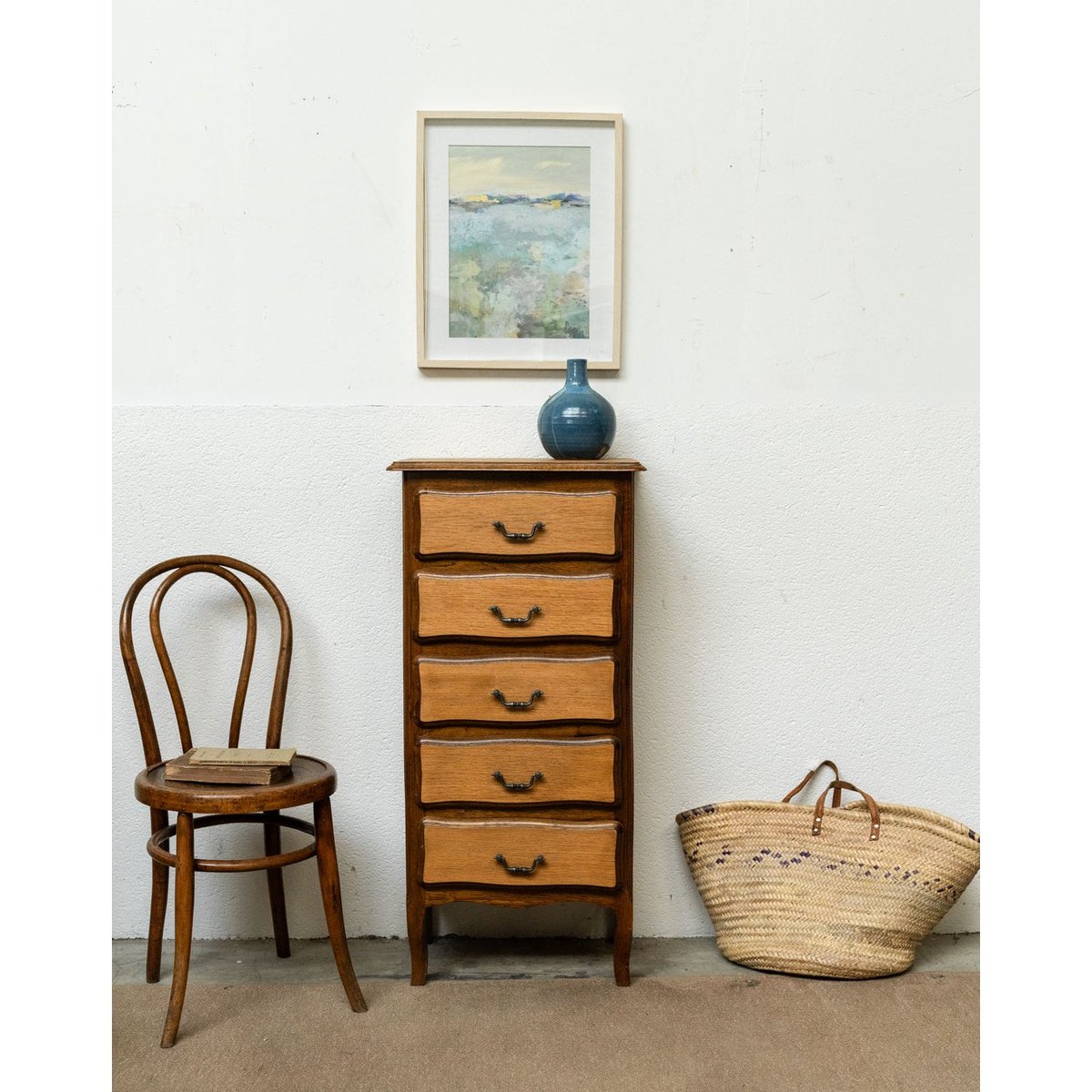 Chiffonnier en bois Valery N°120 - Bon état bois clair, DEBONGOUT